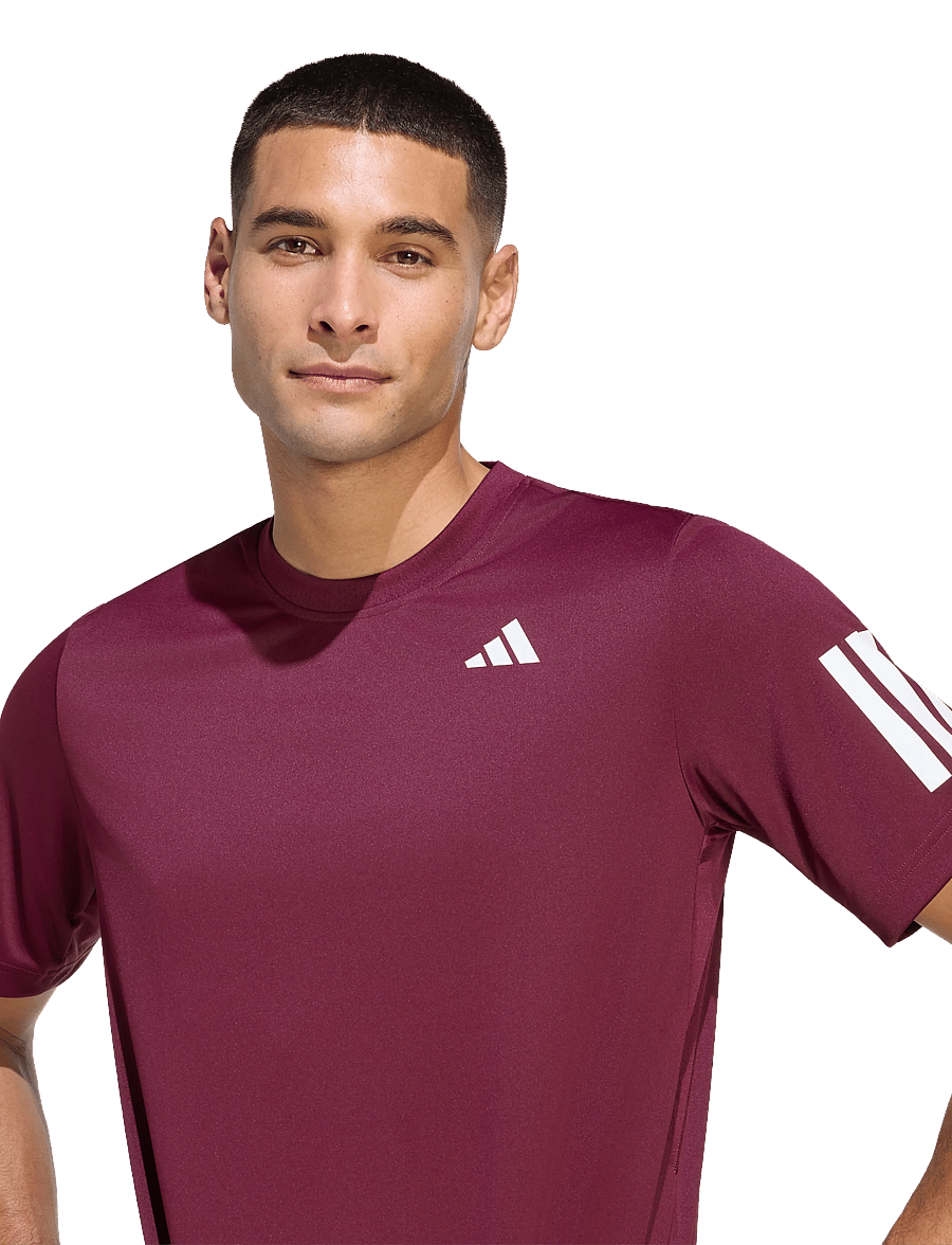 adidas Tennis - CLUB 3-STRIPE TEE - t-shirts - 000/maroon - 3