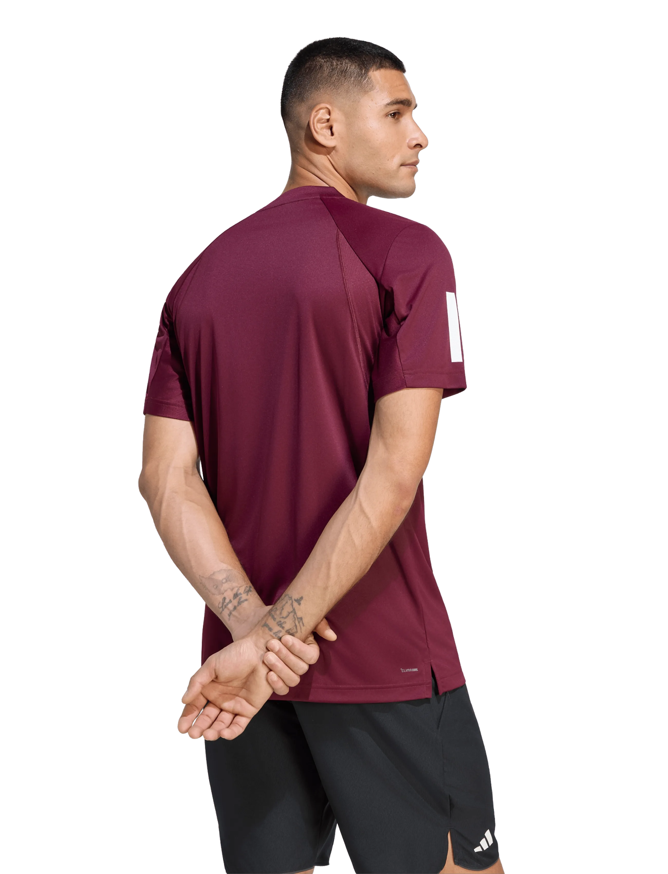 adidas Tennis - CLUB 3-STRIPE TEE - t-shirts - 000/maroon - 5