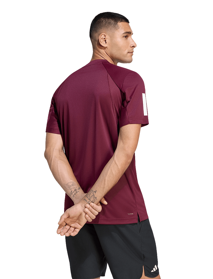 adidas Tennis - CLUB 3-STRIPE TEE - t-shirts - 000/maroon - 5