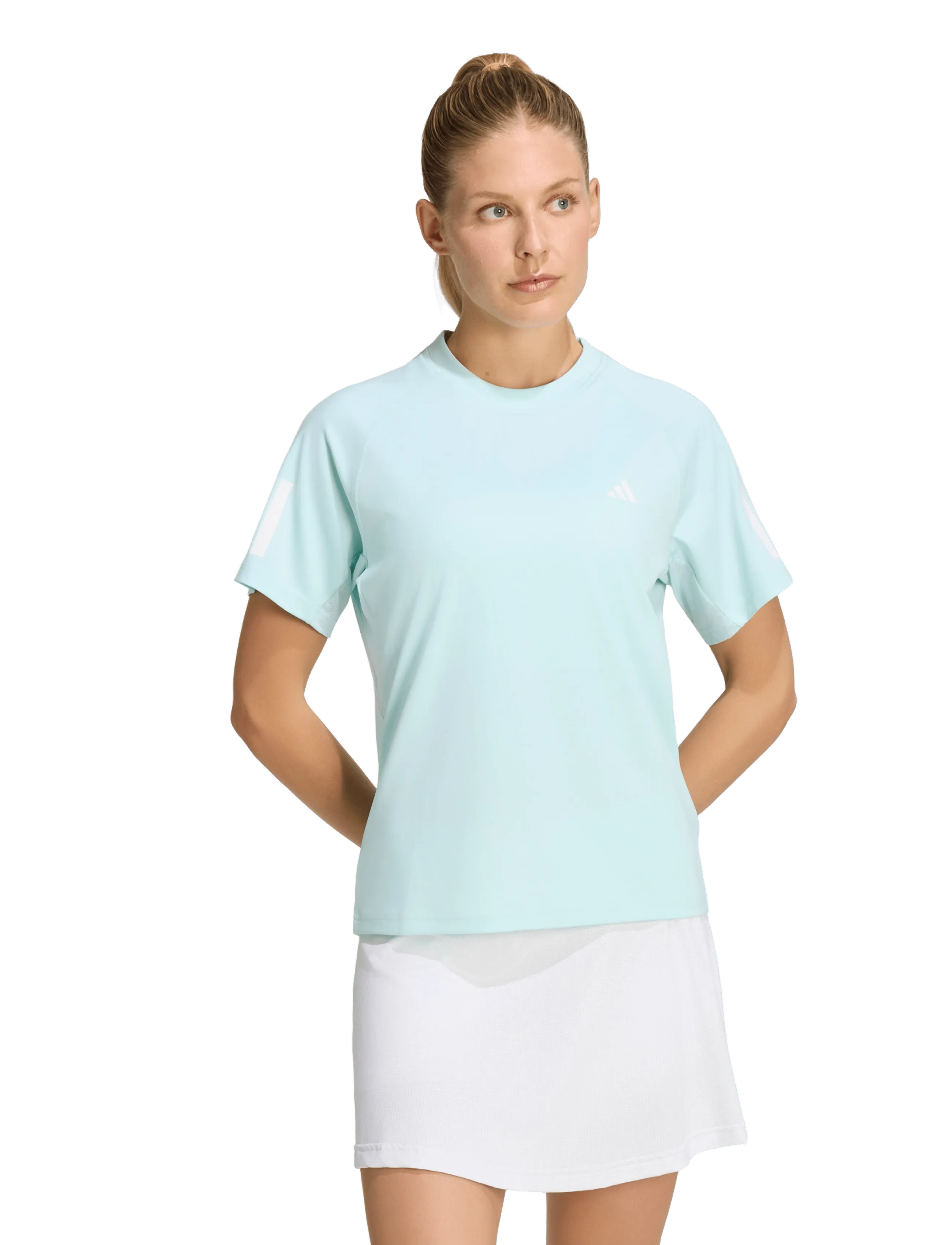 adidas Tennis CLUB 3-STRIPE TEE - Sporttoppar - 000/MINT / blue
