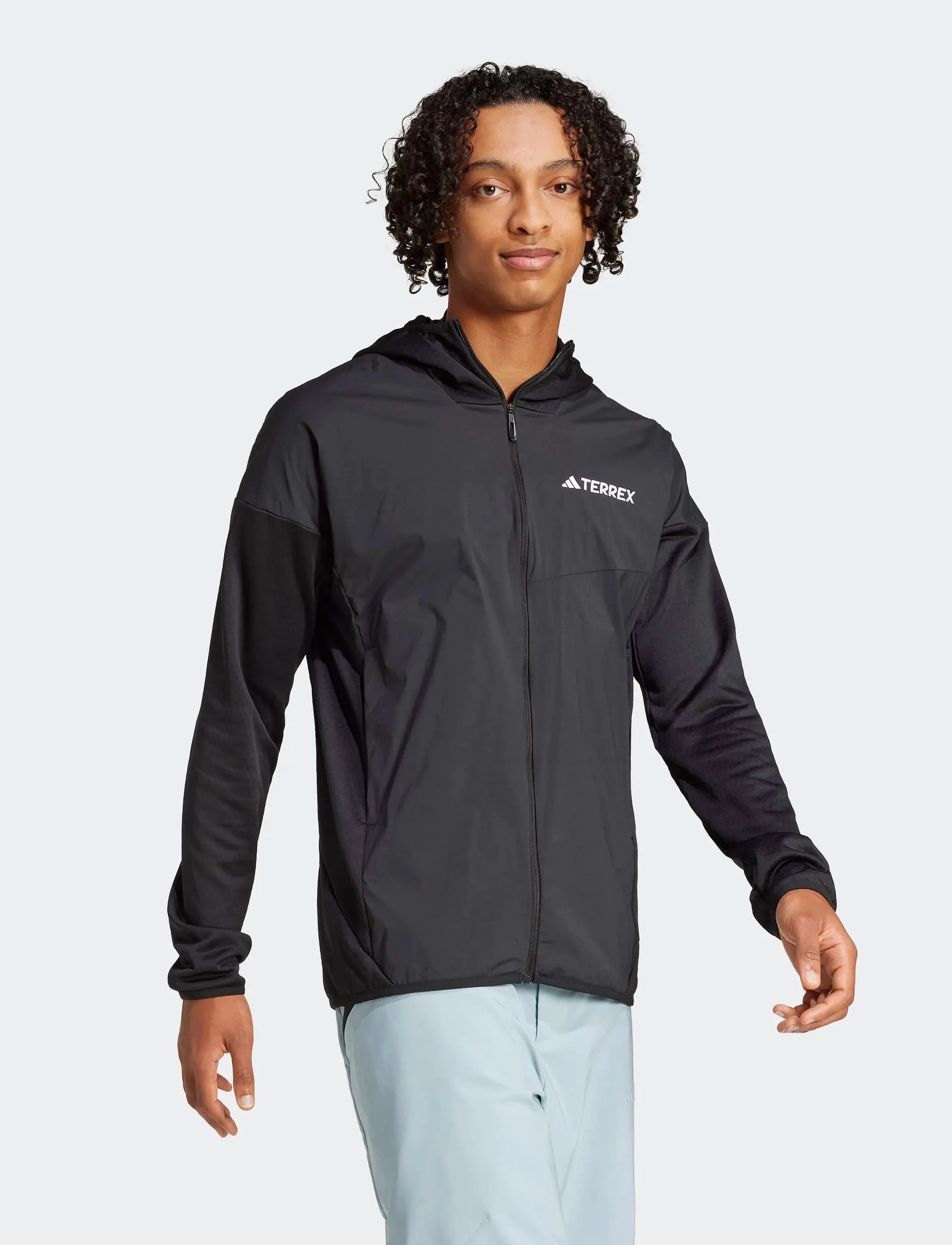 adidas Terrex Xpr Wind Fl H, Mænd, Vindjakke Med Hætte, Sort, Str: XXL