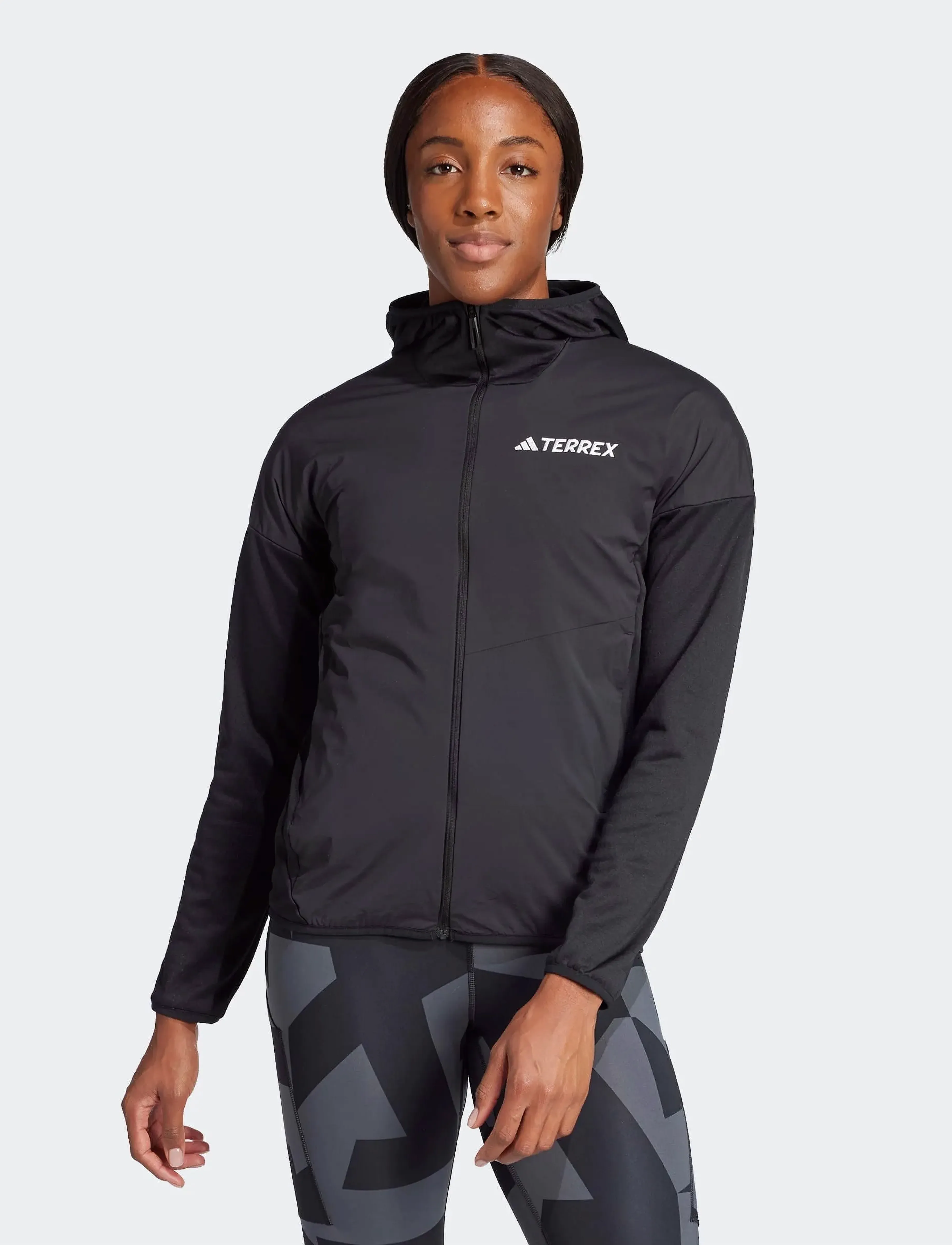 adidas Terrex W Xpr Wind Fl H, Kvinder, Vindjakke Med Hætte, Sort, Str: L