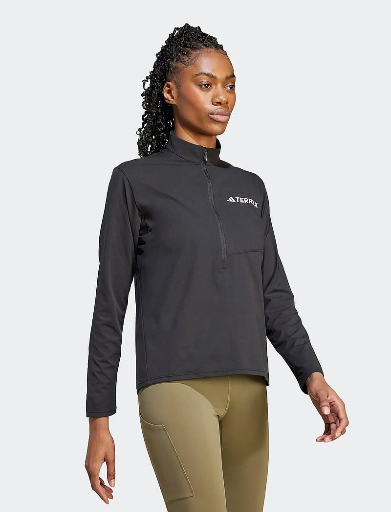 adidas Terrex - W MT HALFZ LS T - langærmede t-shirts - black - 0