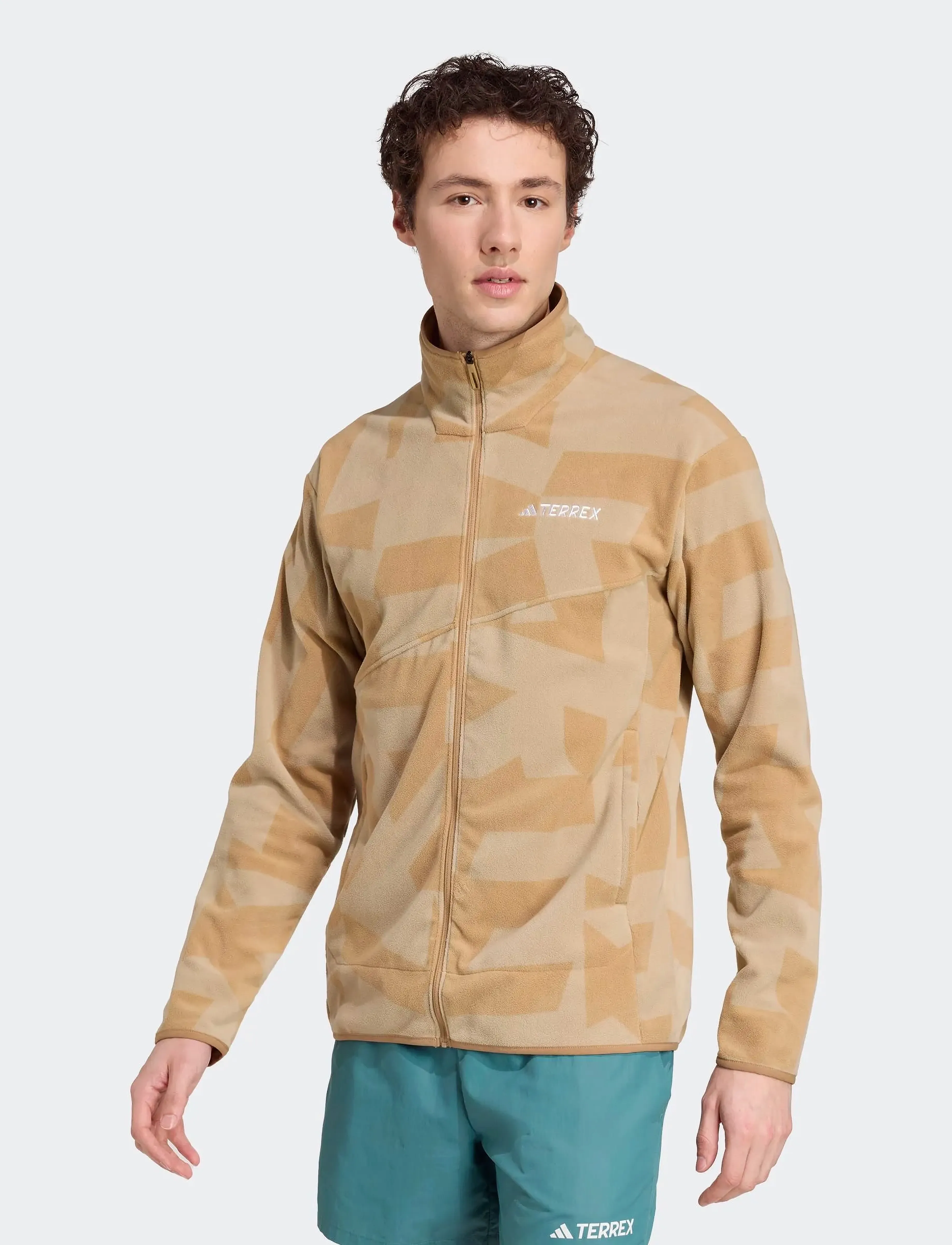 adidas Terrex MT AOP FZ FL - Teddypuserot - CARDBO/BLACAR / beige