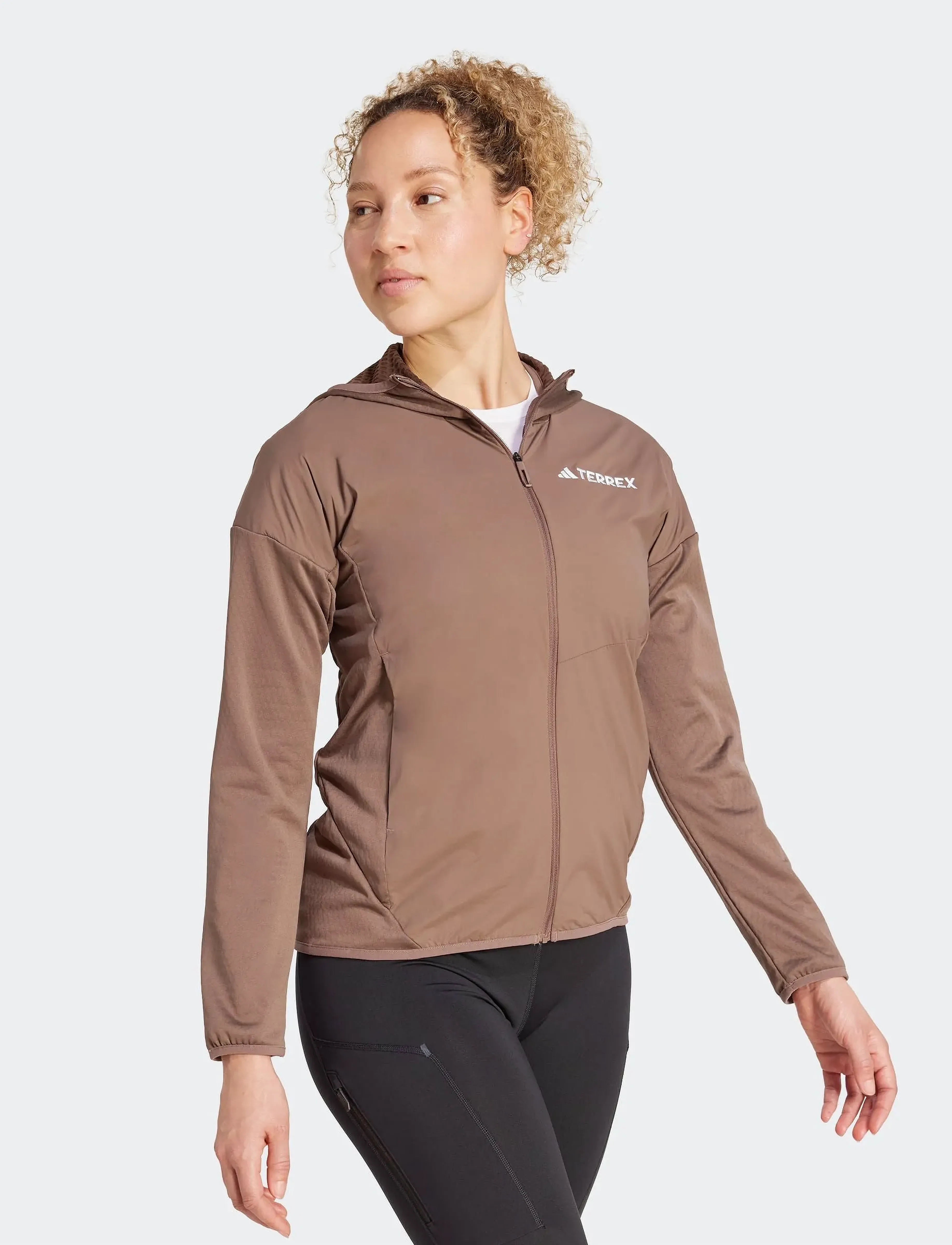 adidas Terrex W Xpr Wind Fl H, Kvinder, Hætte Vindjakke, Brun, Str: M