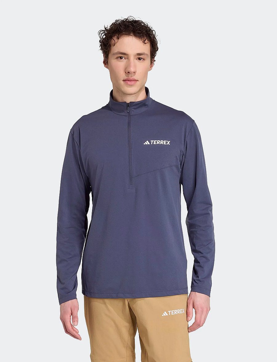 adidas Terrex - MT HALFZ LS TEE - fleece & mellanlager - shanav - 3