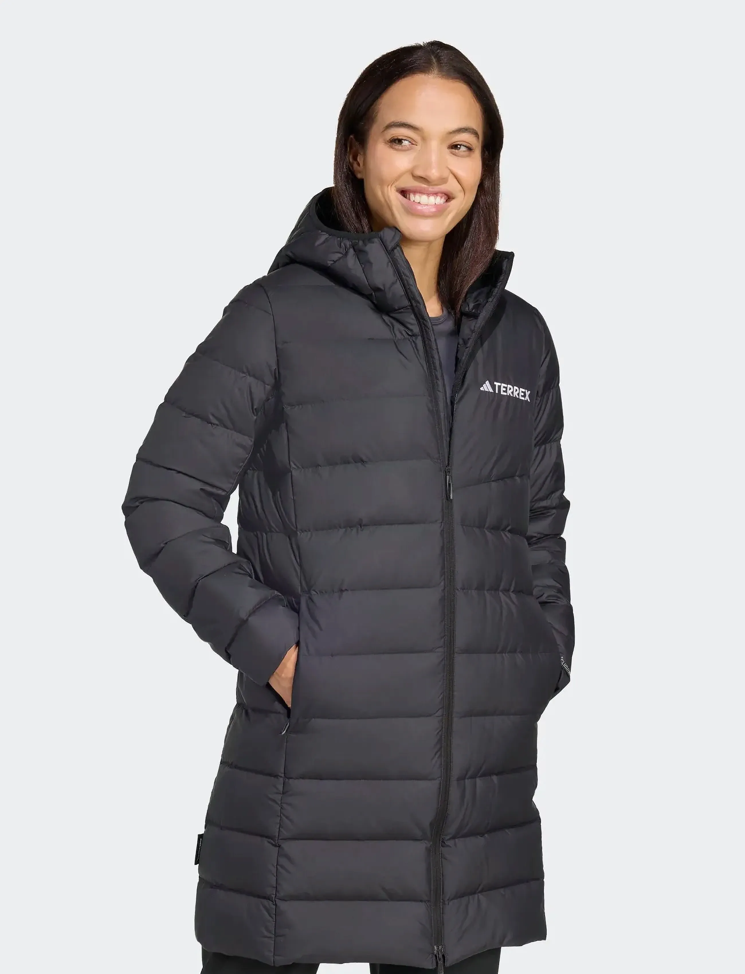 adidas Terrex W Mt Down Parka, Kvinder, Lang Dunparka, Sort, Str: XS