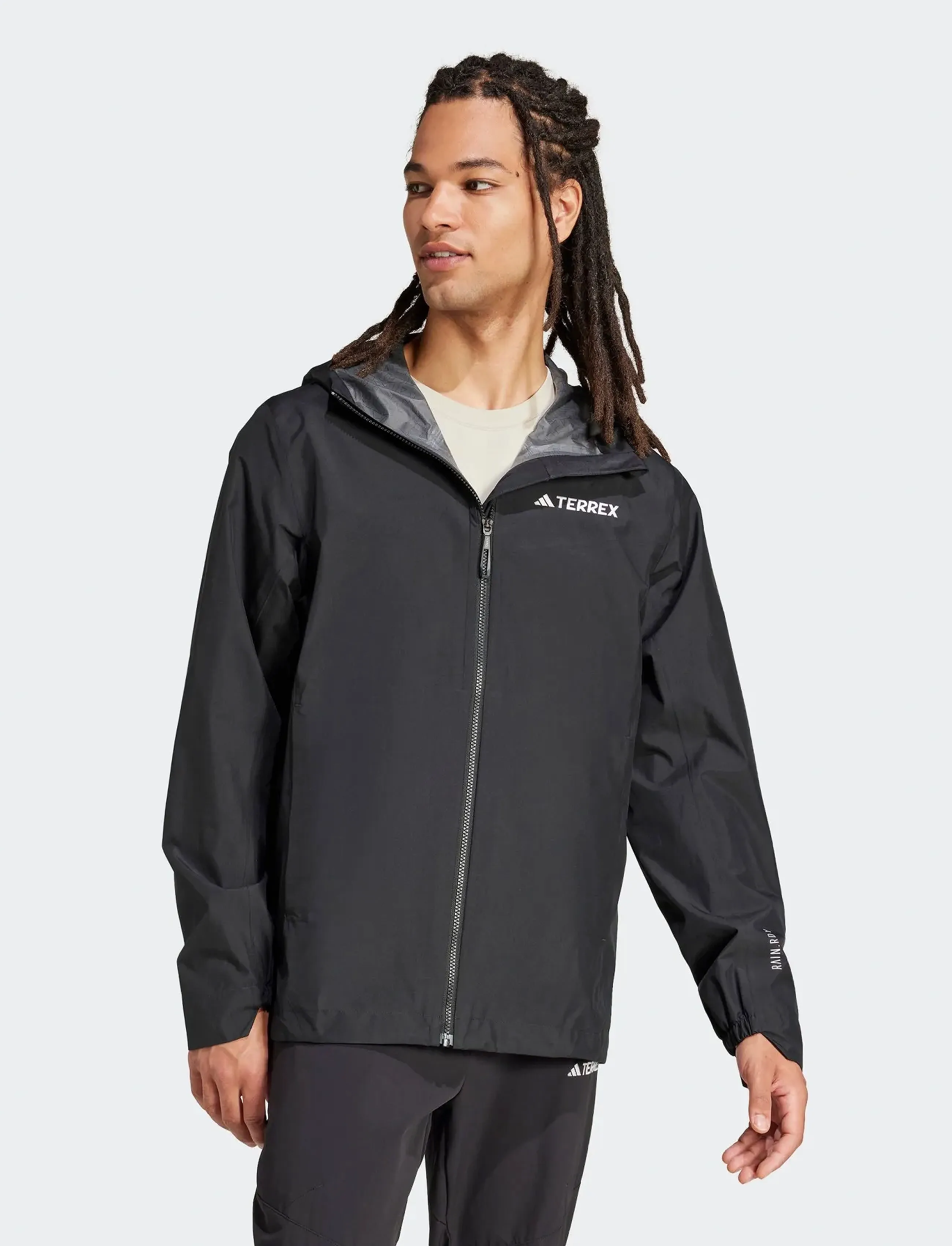 adidas Terrex Multi 2.5L R J, Mænd, Hætte Regnjakke, Sort, Str: L