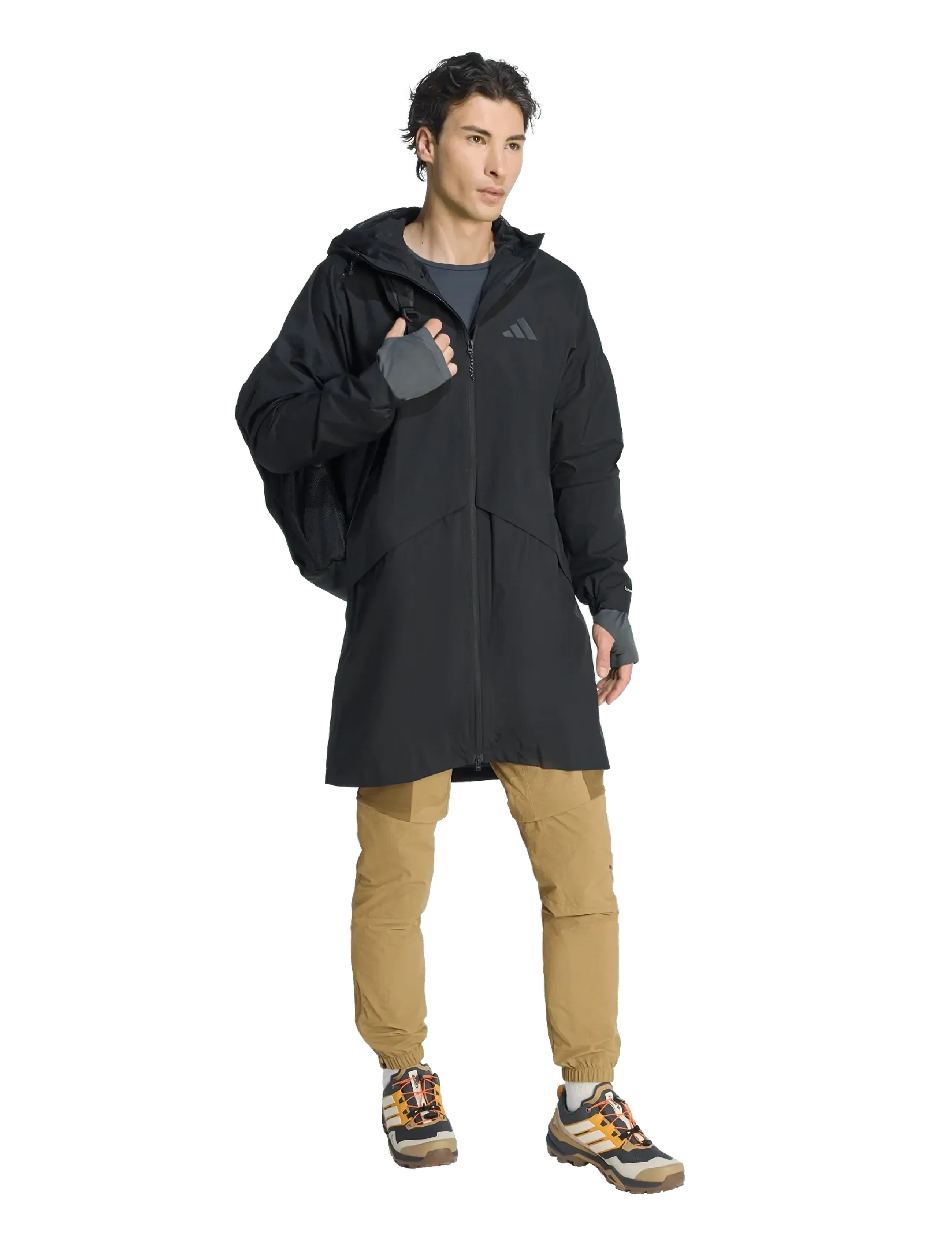 adidas Terrex Mt 2L Rain Park, Regn Parka Med Hætte, Sort, Str: S