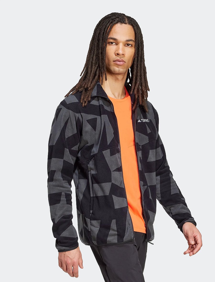 adidas Terrex - MT AOP FZ FL - fleece og mellemlag - black/carbon - 0