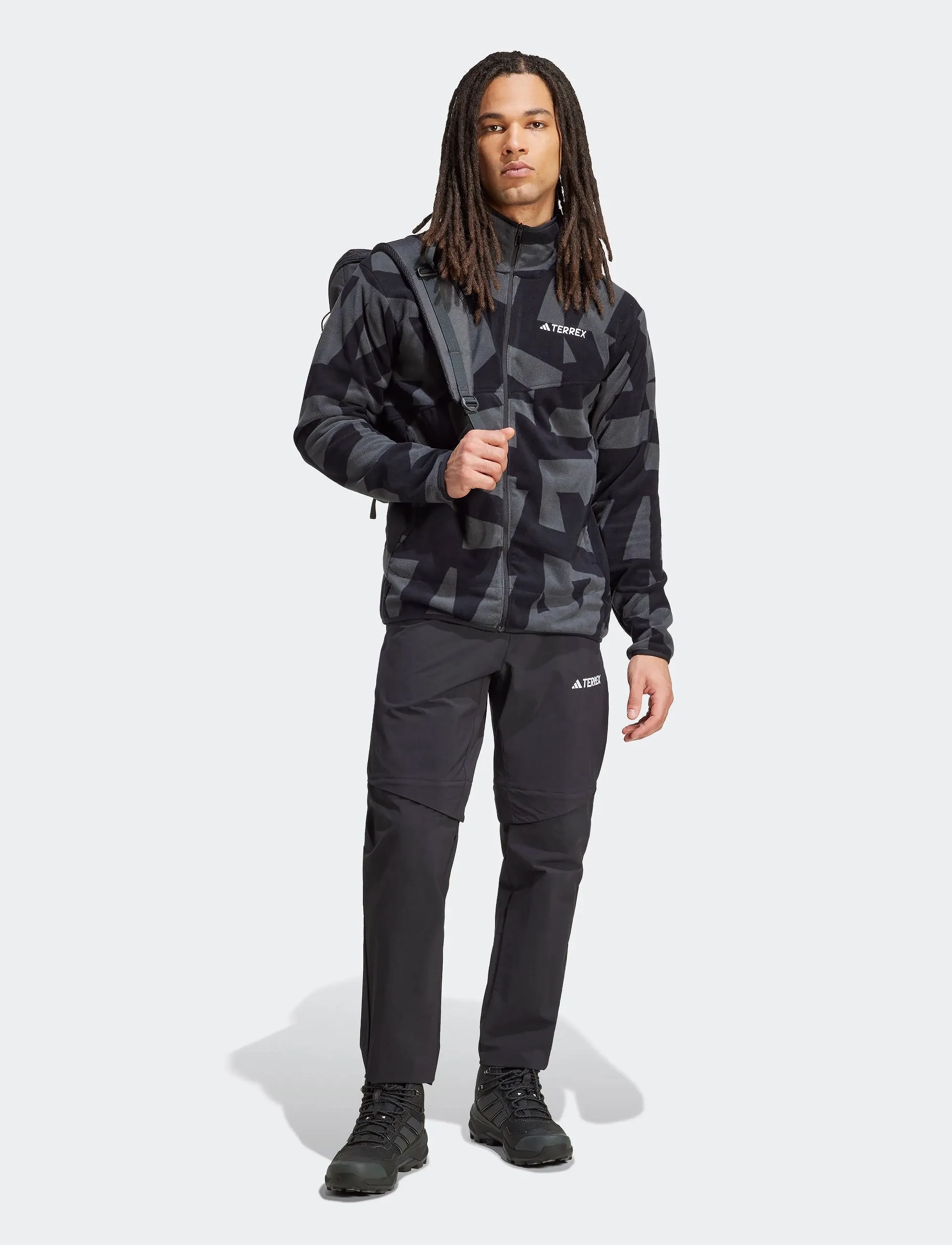 adidas Terrex - MT AOP FZ FL - fleece og mellemlag - black/carbon - 3
