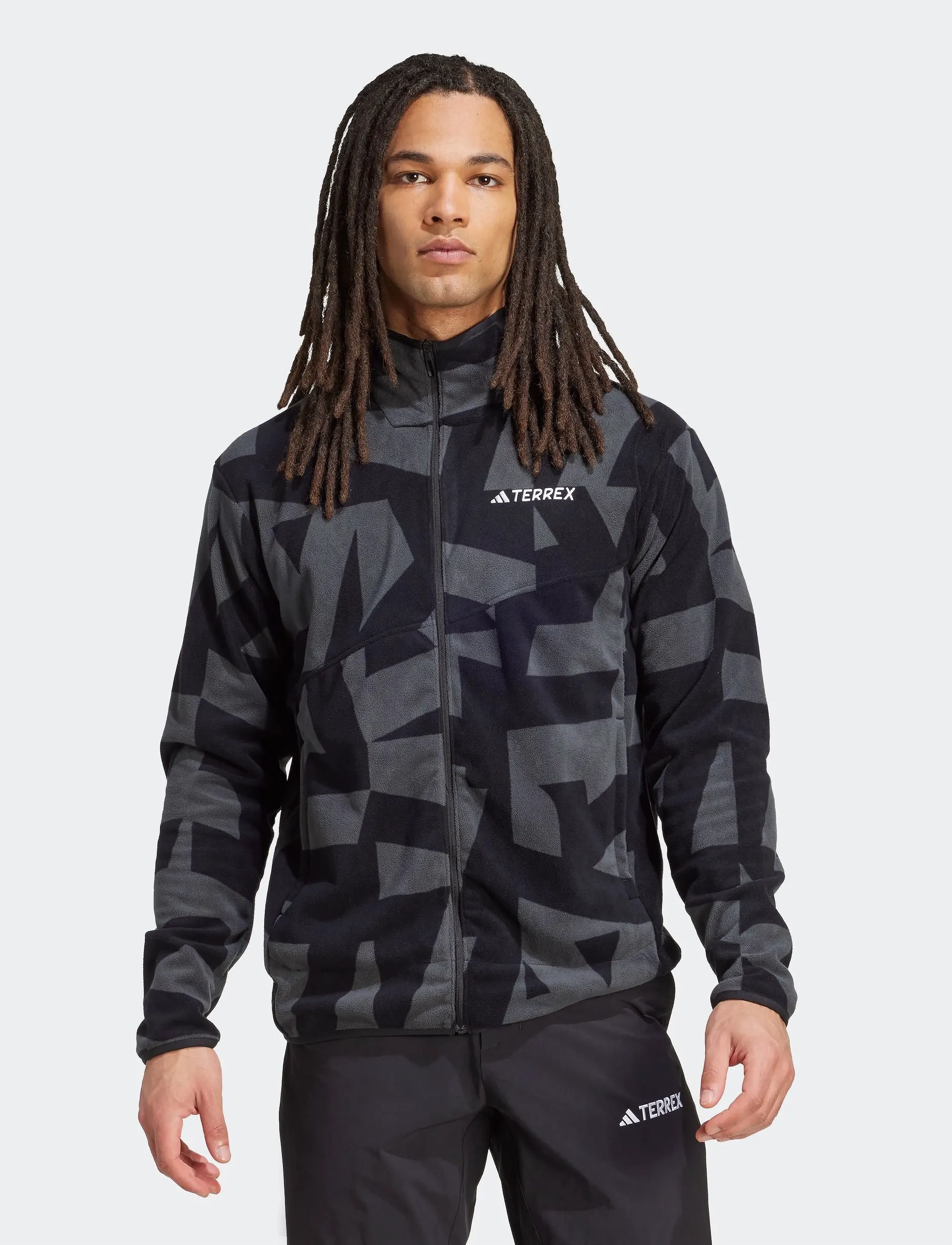 adidas Terrex - MT AOP FZ FL - fleece og mellemlag - black/carbon - 5