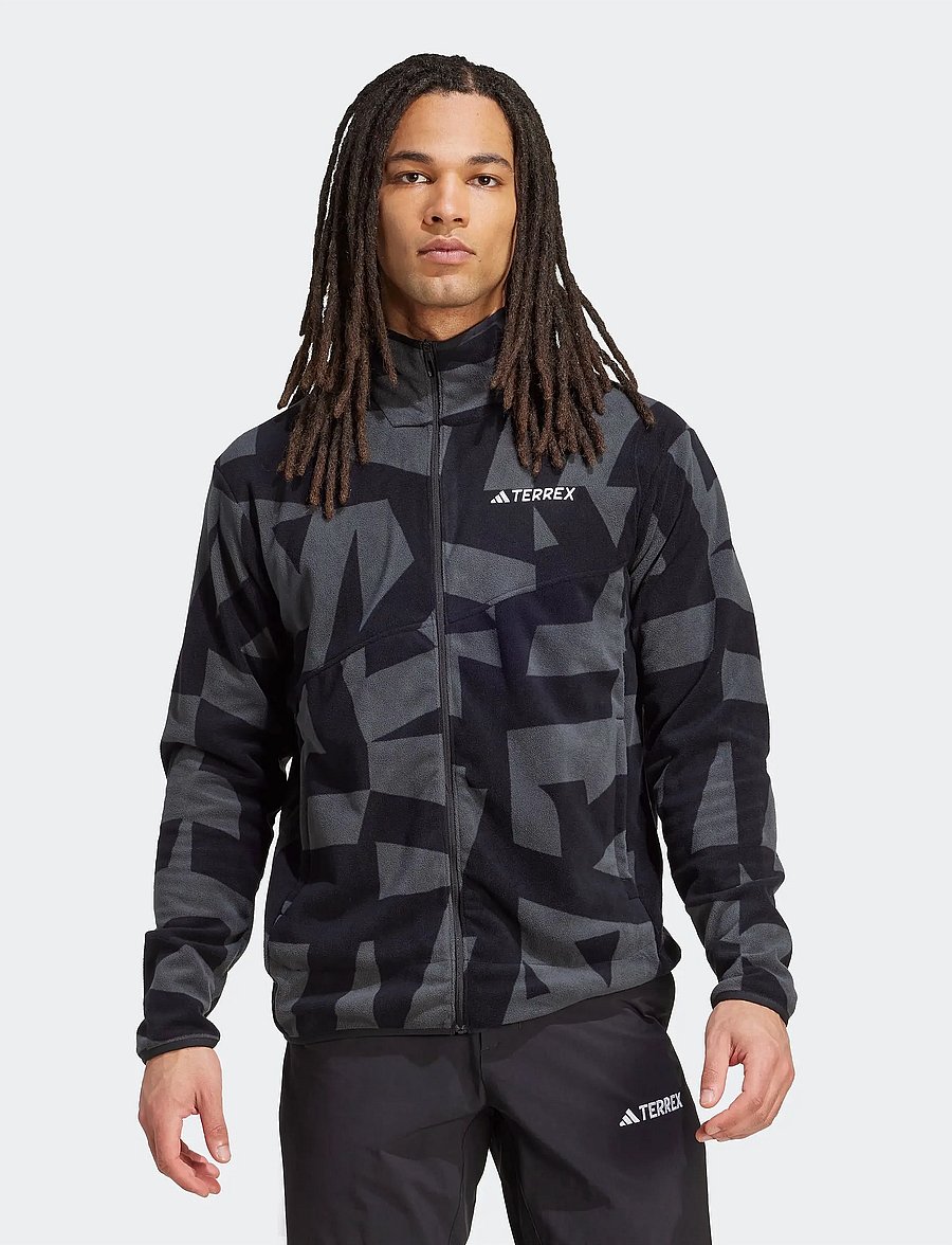 adidas Terrex - MT AOP FZ FL - fleece og mellemlag - black/carbon - 5