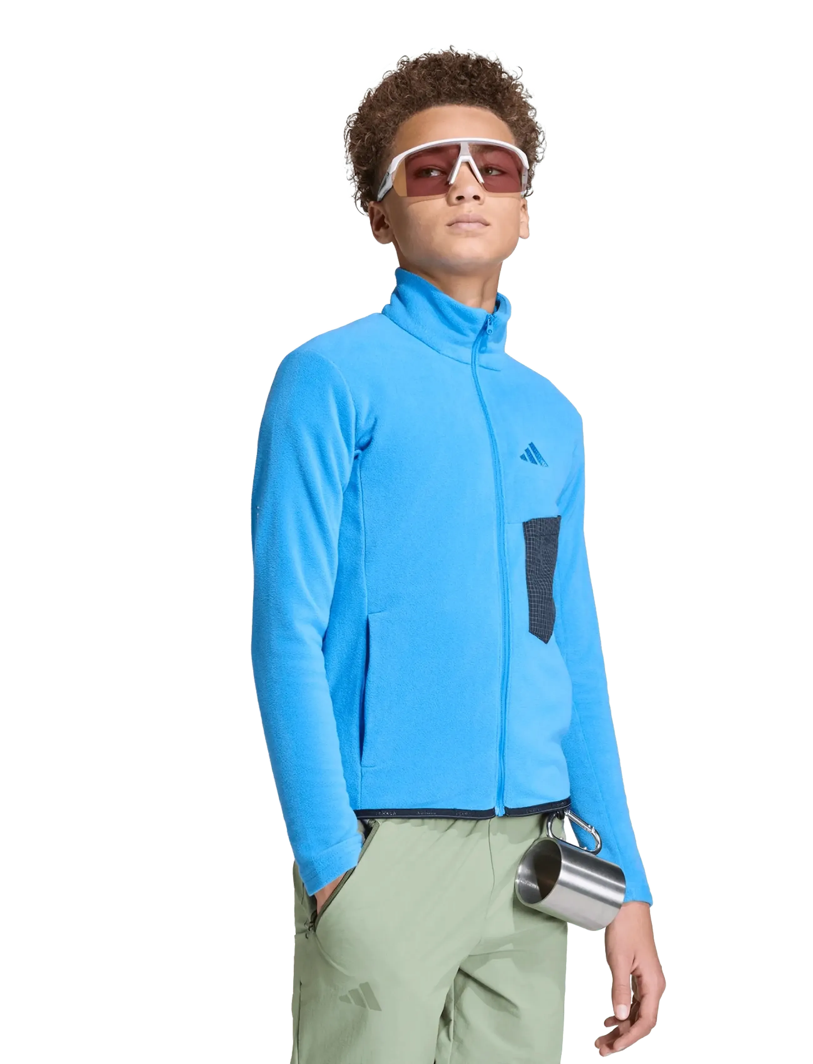 adidas Terrex K Mt Fz Fleece, 164, Blue, Yderbeklædning Af Fleece > Fleecejakker, Børn