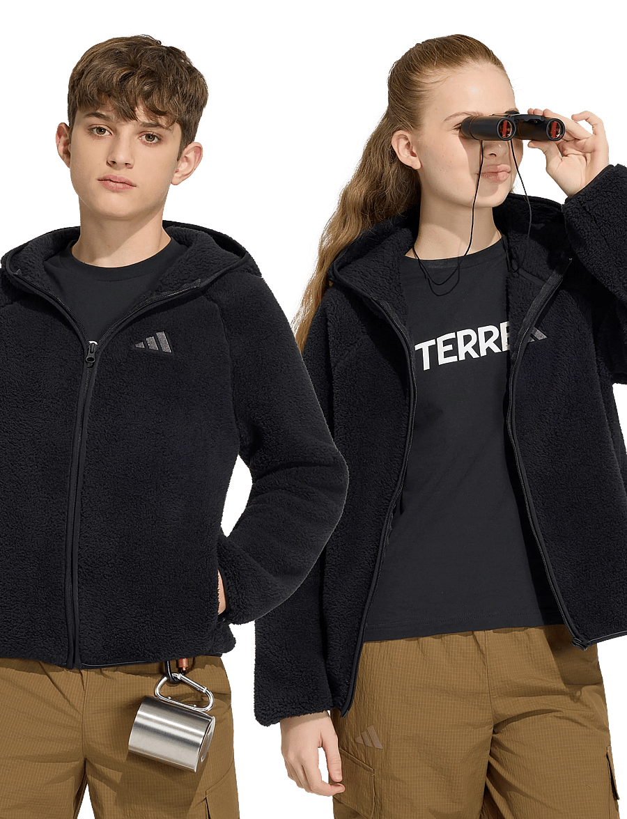 adidas Terrex - K XPL FZ HO FLE - fleece jackets - black - 4