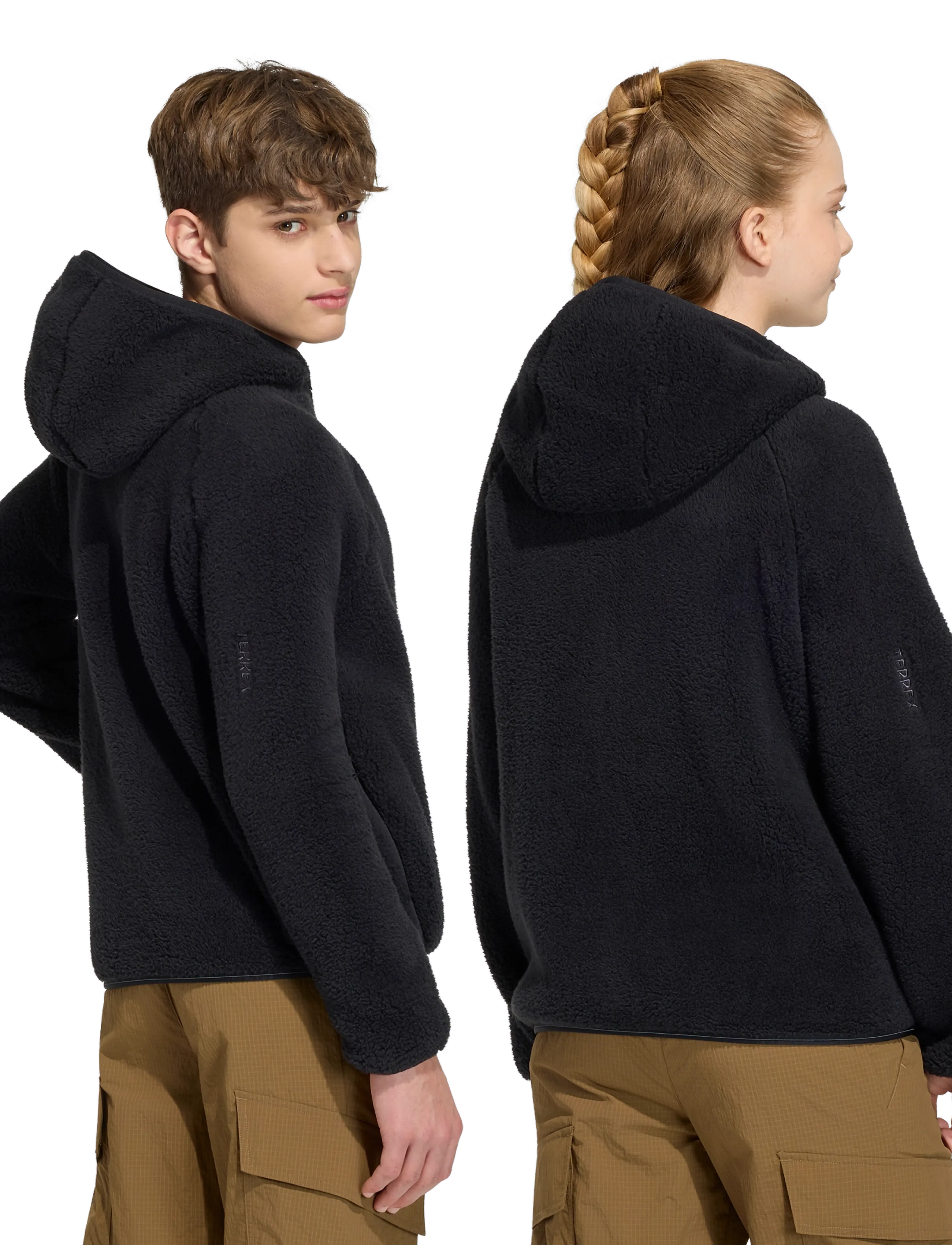 adidas Terrex - K XPL FZ HO FLE - fleece jackets - black - 5