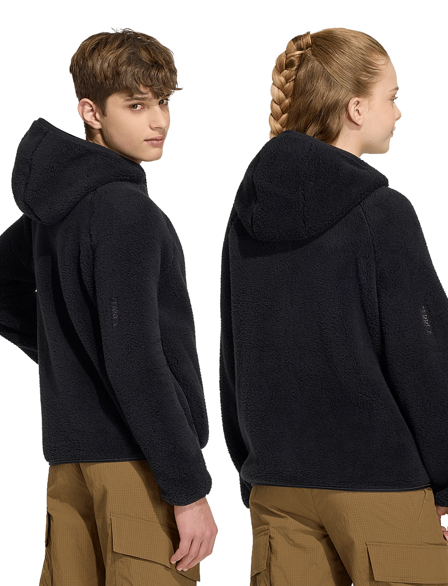 adidas Terrex - K XPL FZ HO FLE - fleece jackets - black - 5