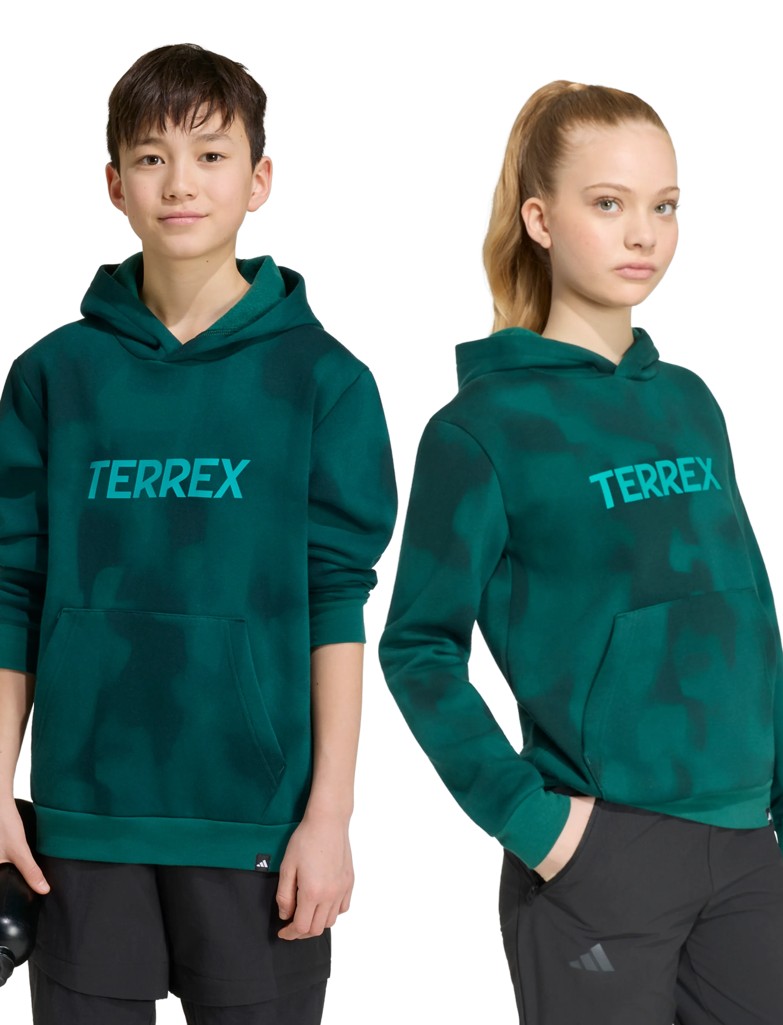 adidas Terrex - K MT AOP LOG HD - hættetrøjer - cgreen - 3