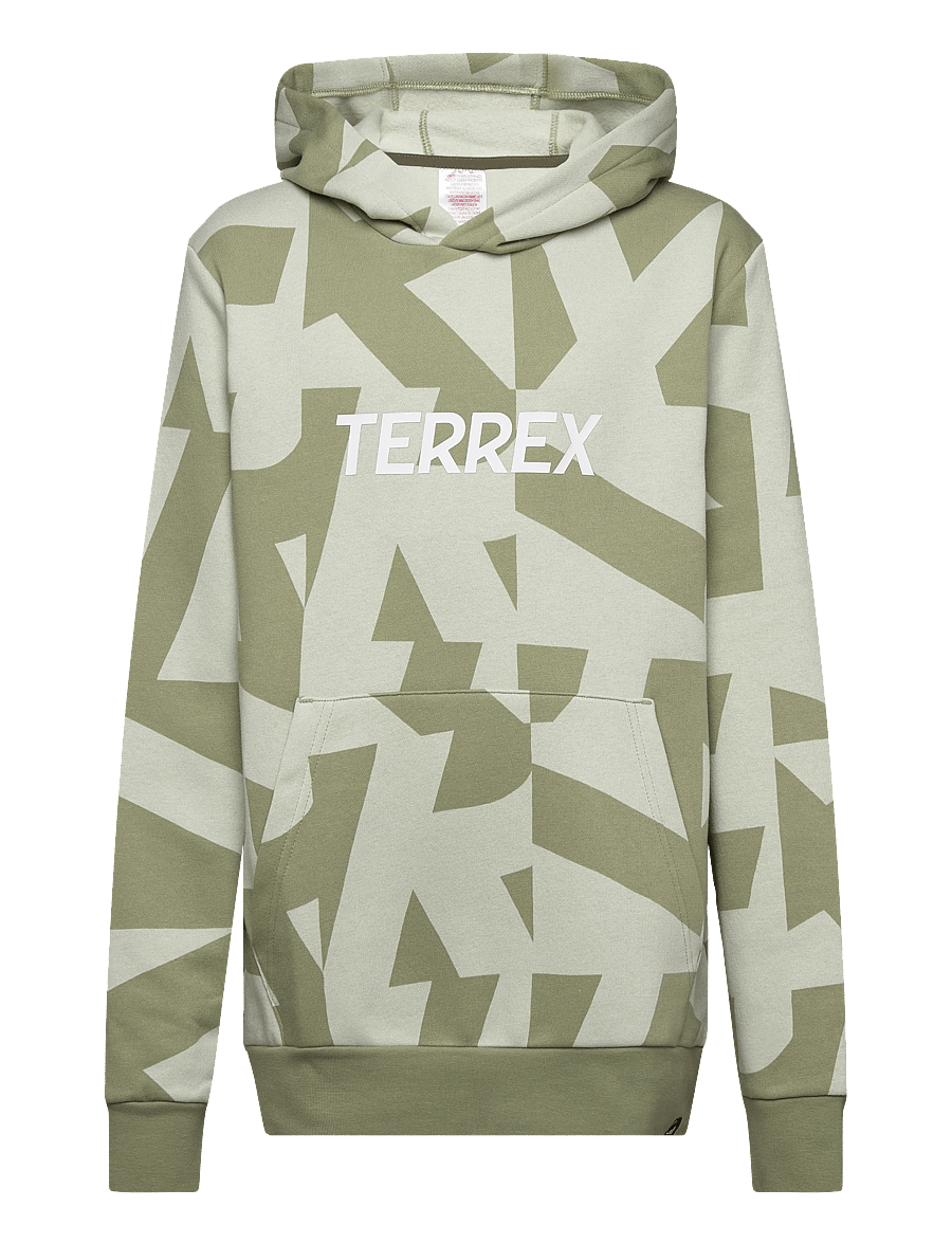 adidas Terrex - K MT AOP LOG HD - kapuzenpullover - halgrn/tengrn - 0