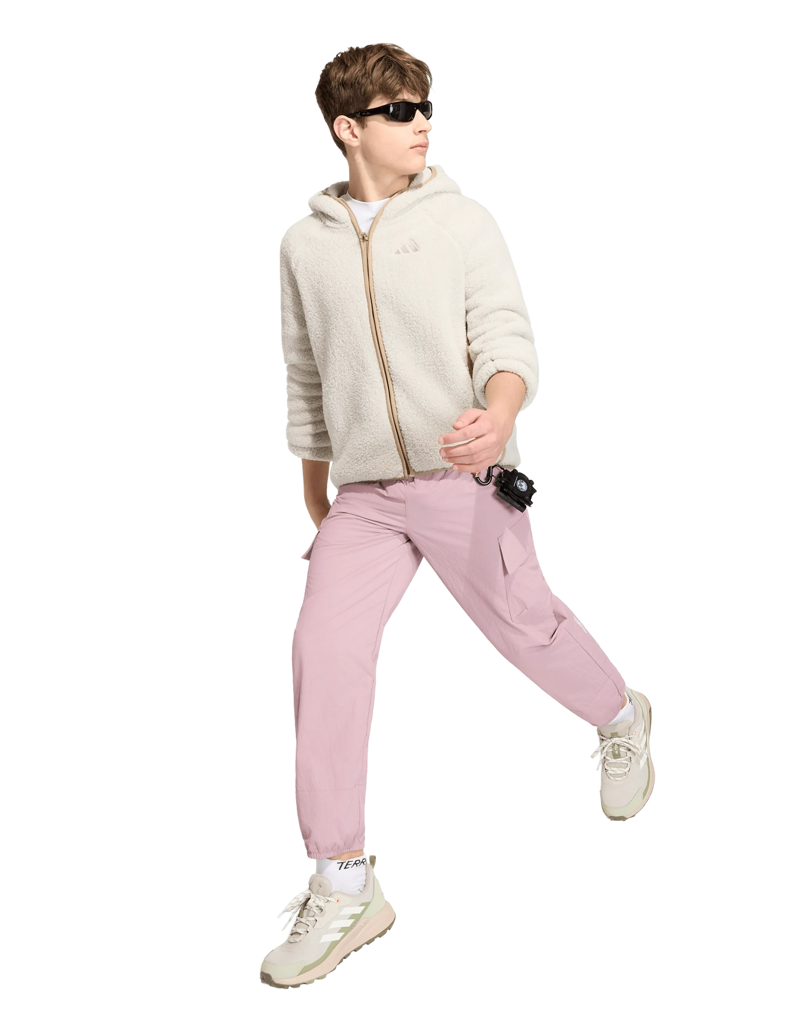 adidas Terrex K Xpl Fz Ho Fle, 164, Beige, Yderbeklædning Af Fleece > Fleecejakker, Børn