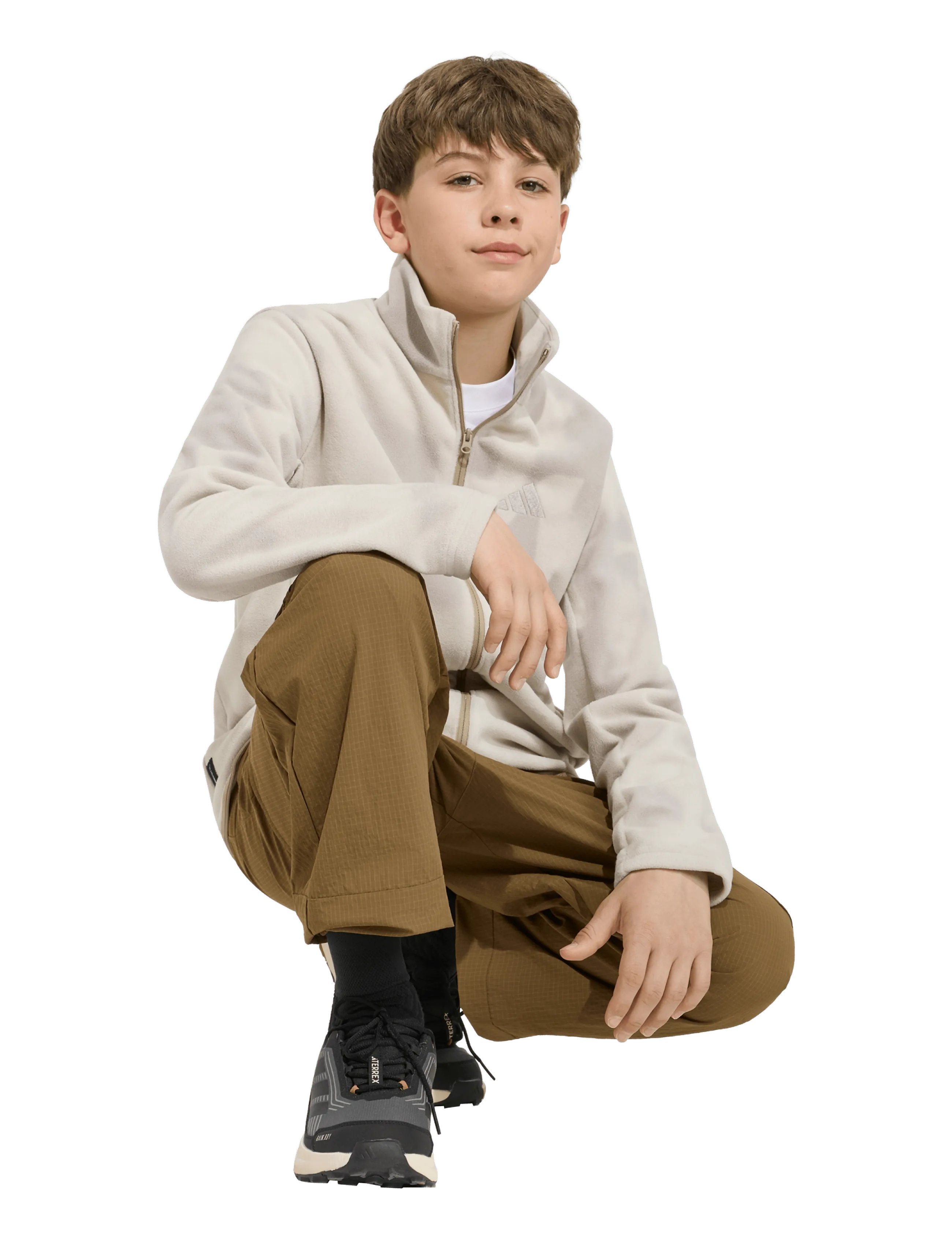 adidas Terrex K Mt Aop Fz Fle, 116, Beige, Yderbeklædning Af Fleece > Fleecejakker, Børn