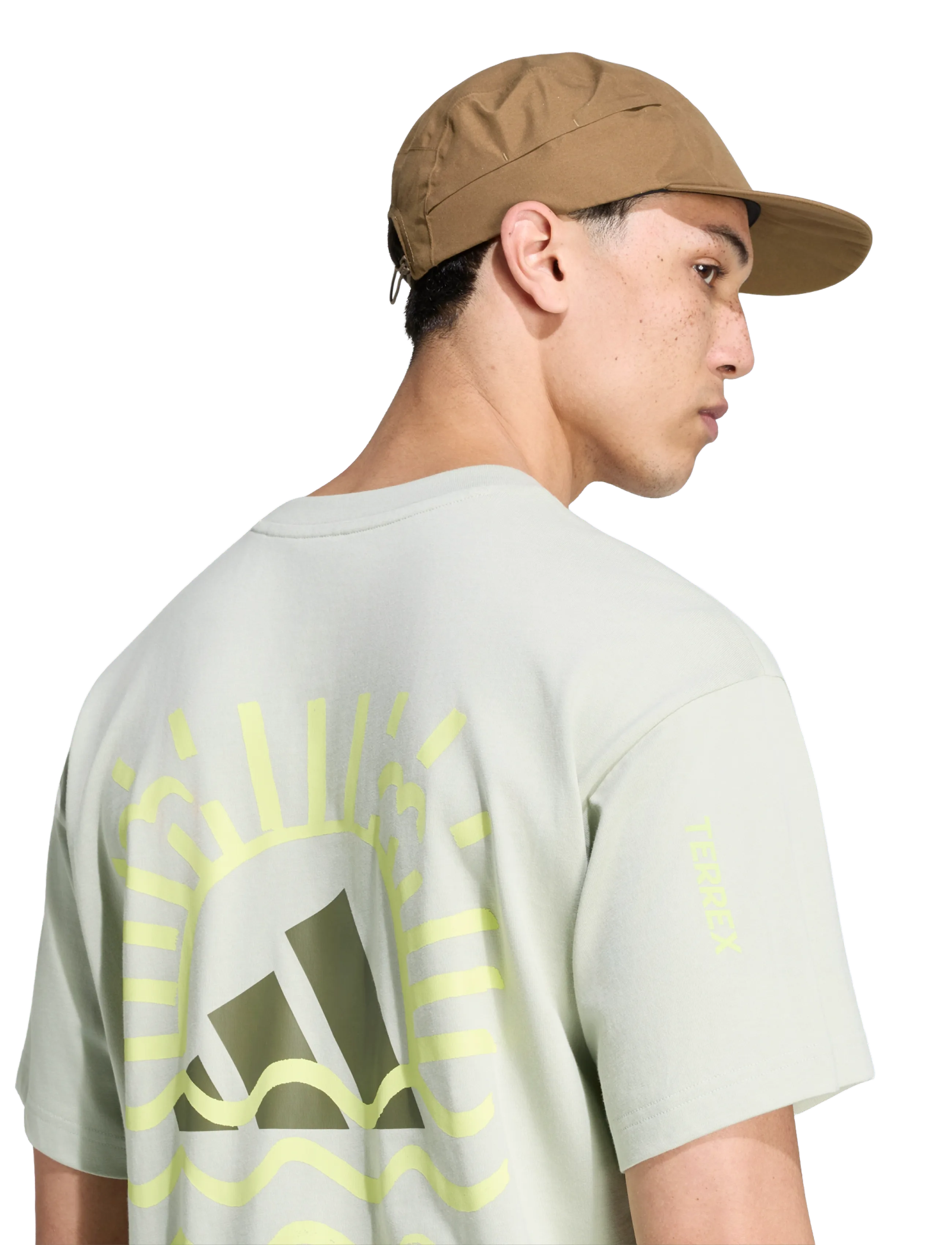 adidas Terrex U ELEMENTS G T - T-shirts - HALGRN / beige