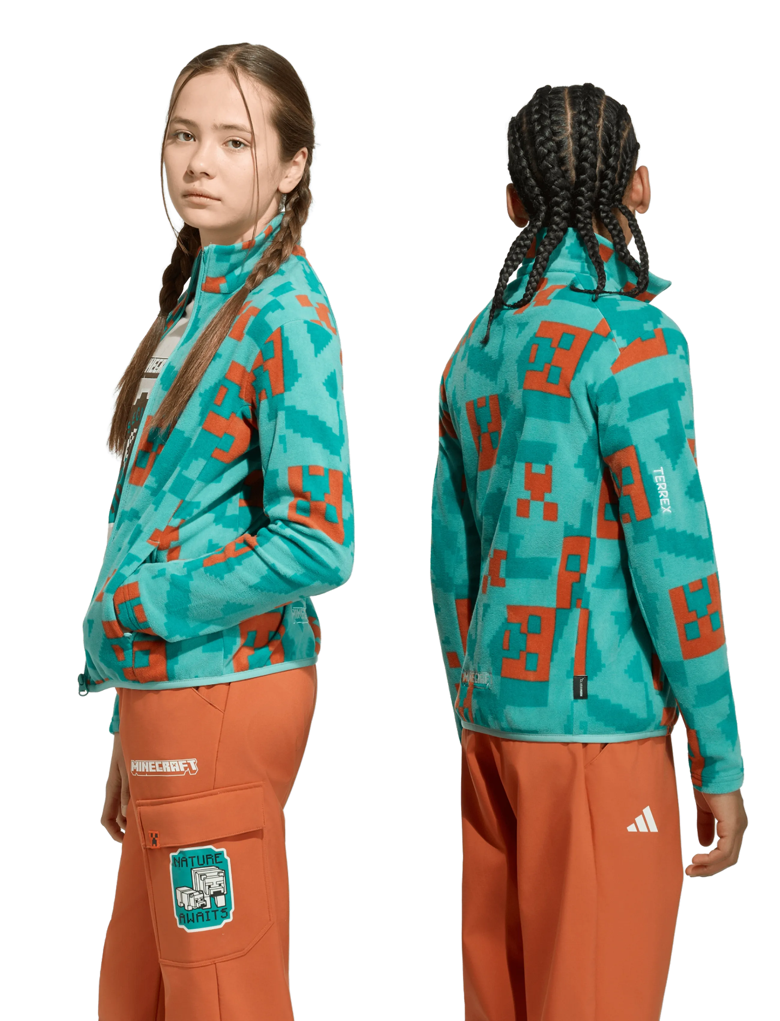 adidas Terrex - K MC MT FZ FLE - fleecejackor - stfaoc/eqtgrn/foxora - 4