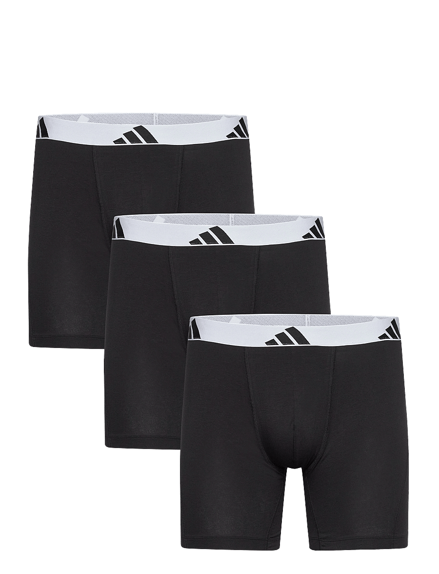 adidas Underwear - Boxer Brief (3PK) - Active Flex Cotton - boxerkalsonger - black - 0