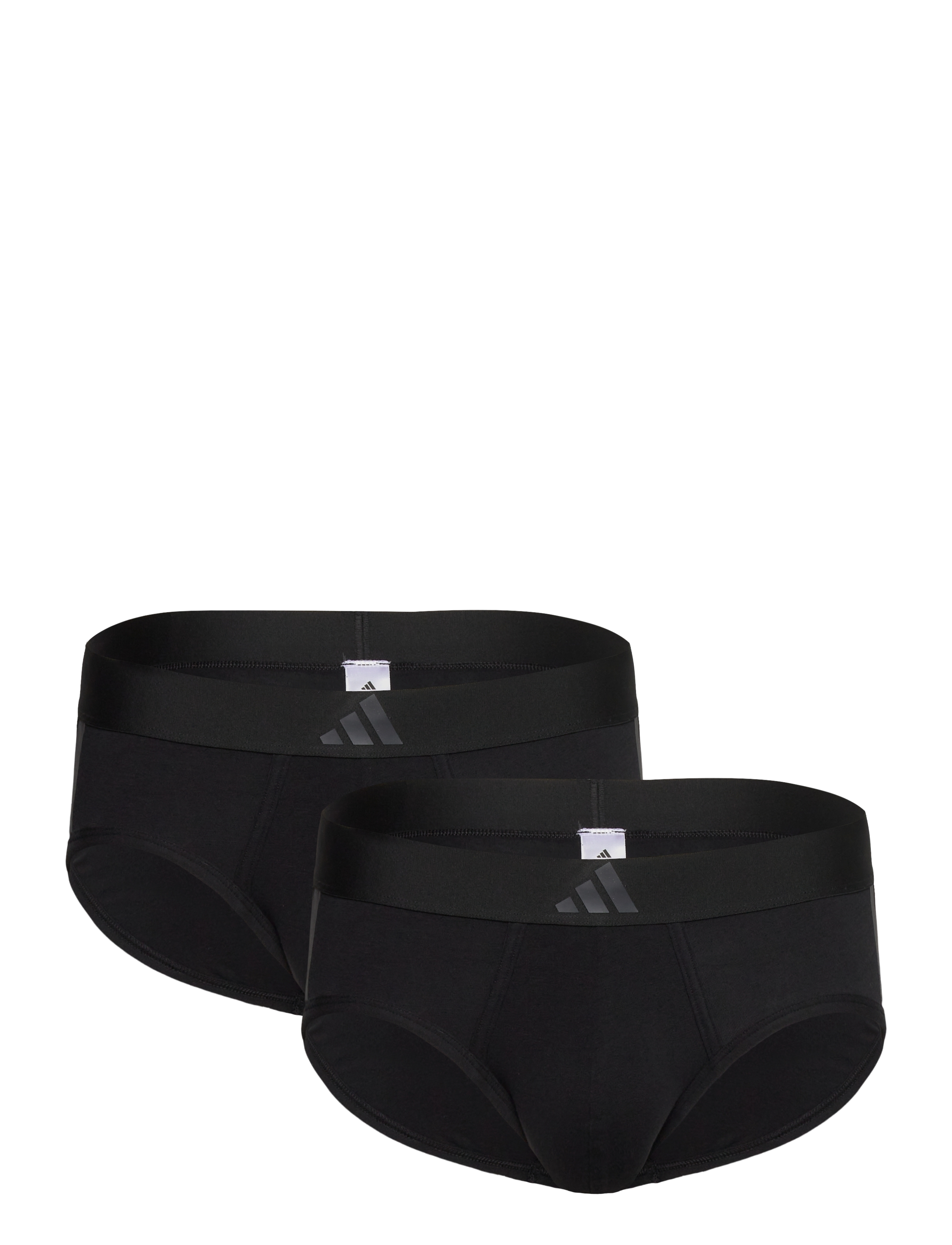 adidas Underwear Low Rise Brief (2PK) - Active Flex Cotton 3 Stripes - Briefs - BLACK / black