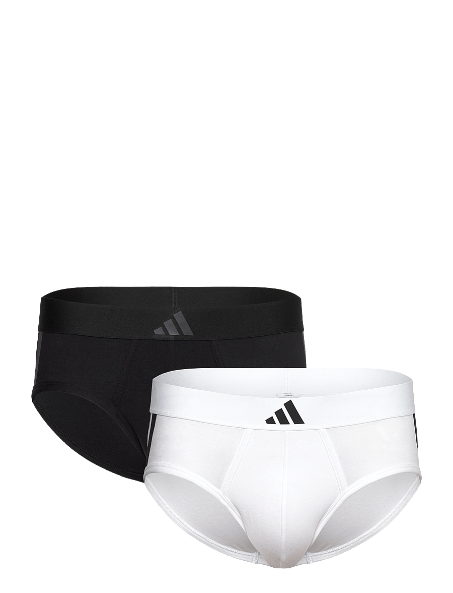 adidas Underwear - Low Rise Brief (2PK) - Active Flex Cotton 3 Stripes - aluspesu ja sokid - black/white - 0
