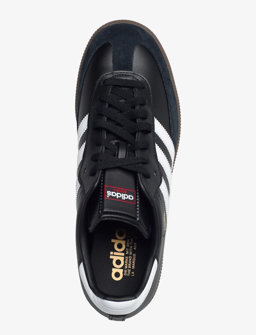 Adidas samba black leather trainers sales
