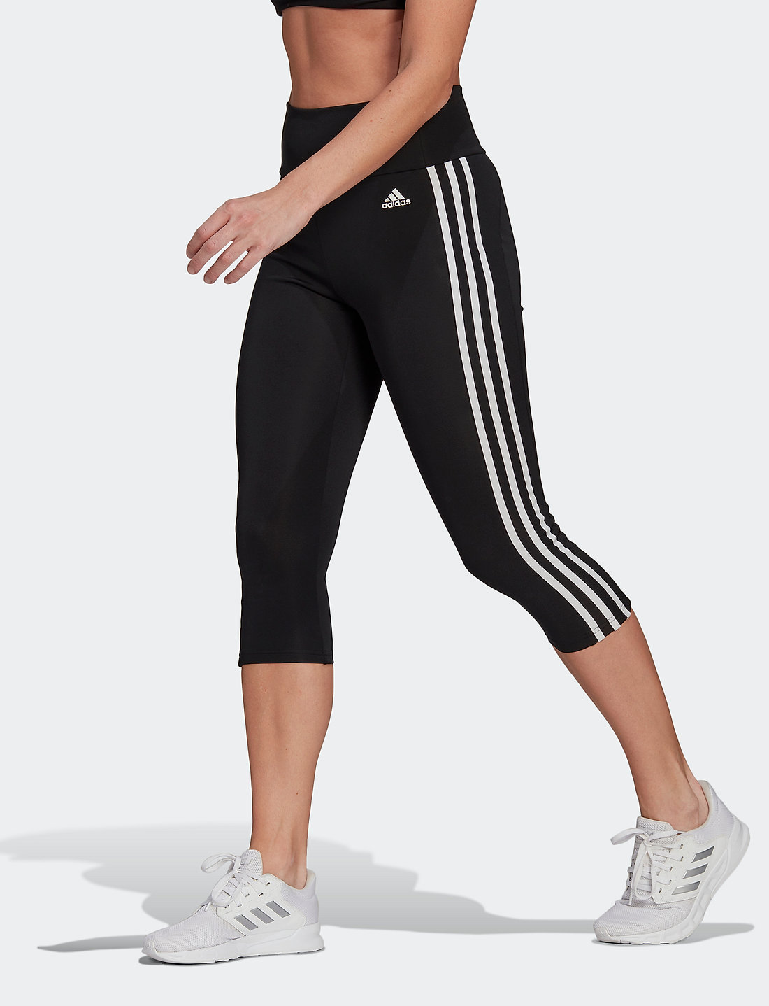 Adidas 3 stripe 2025 three quarter tights ladies
