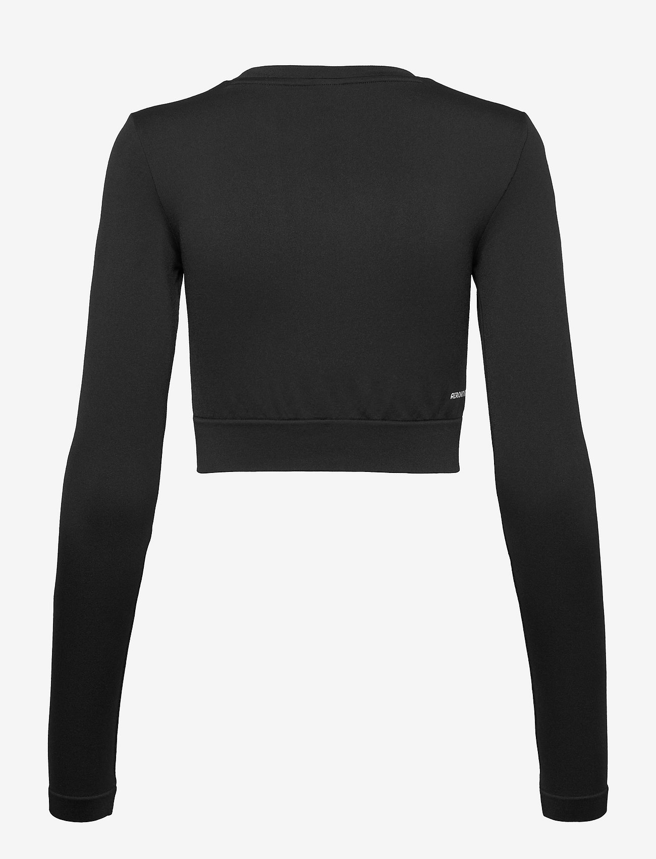 adidas Performance - adidas AEROKNIT Seamless Fitted Cropped Long-Sleeve Top - navel shirts - black/white - 1