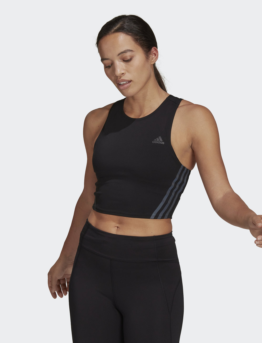 adidas Performance Run Icons 3 stripes Cooler Running Crop Top T shirts Tops Boozt