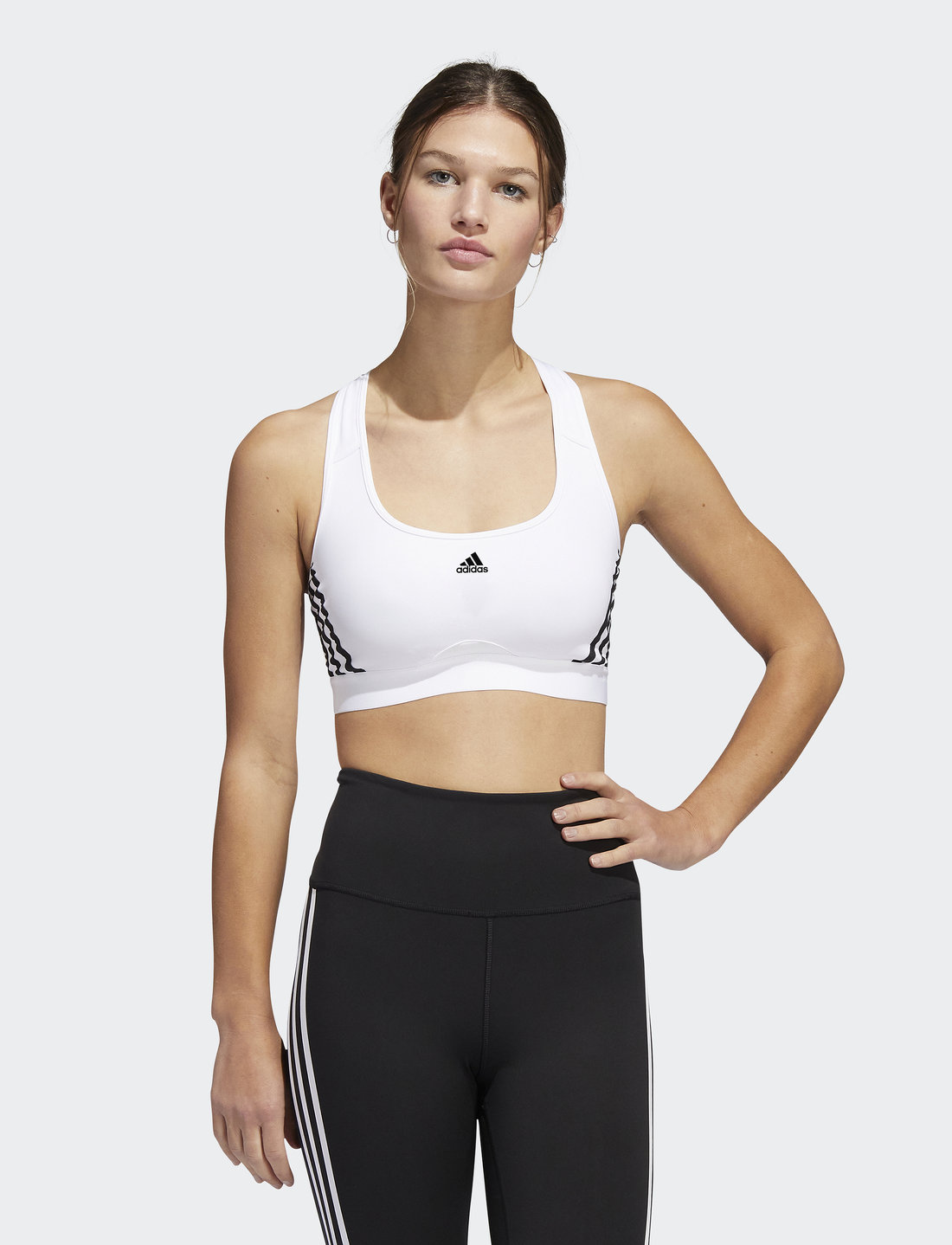 White sports top bra adidas