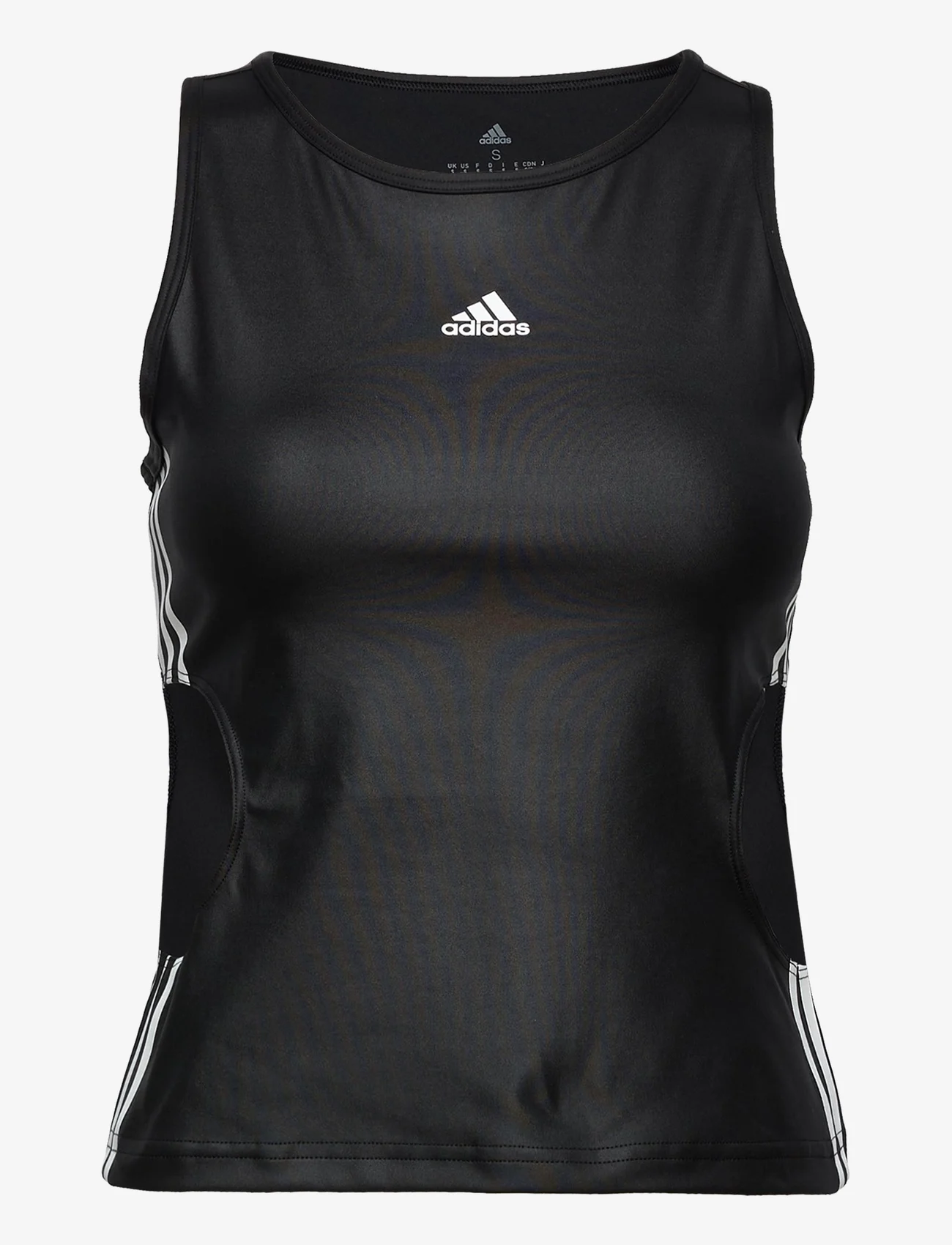 adidas Performance - Hyperglam Fitted Tank Top With Cutout Detail - zemākās cenas - black/white - 0
