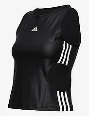 adidas Performance - Hyperglam Fitted Tank Top With Cutout Detail - zemākās cenas - black/white - 3