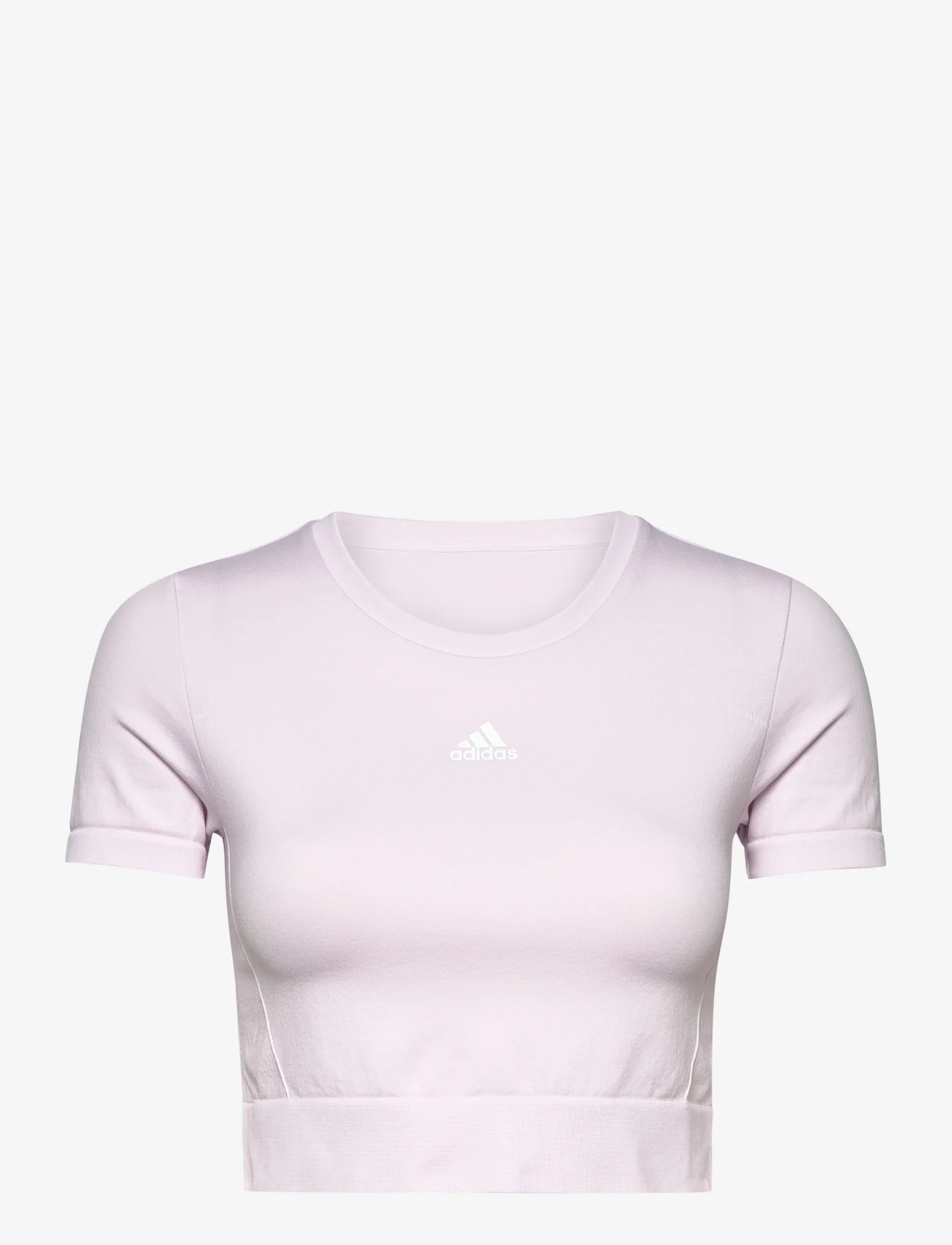 adidas Performance - AEROKNIT Seamless Fitted Cropped Tee W - laveste priser - almpnk/white - 0