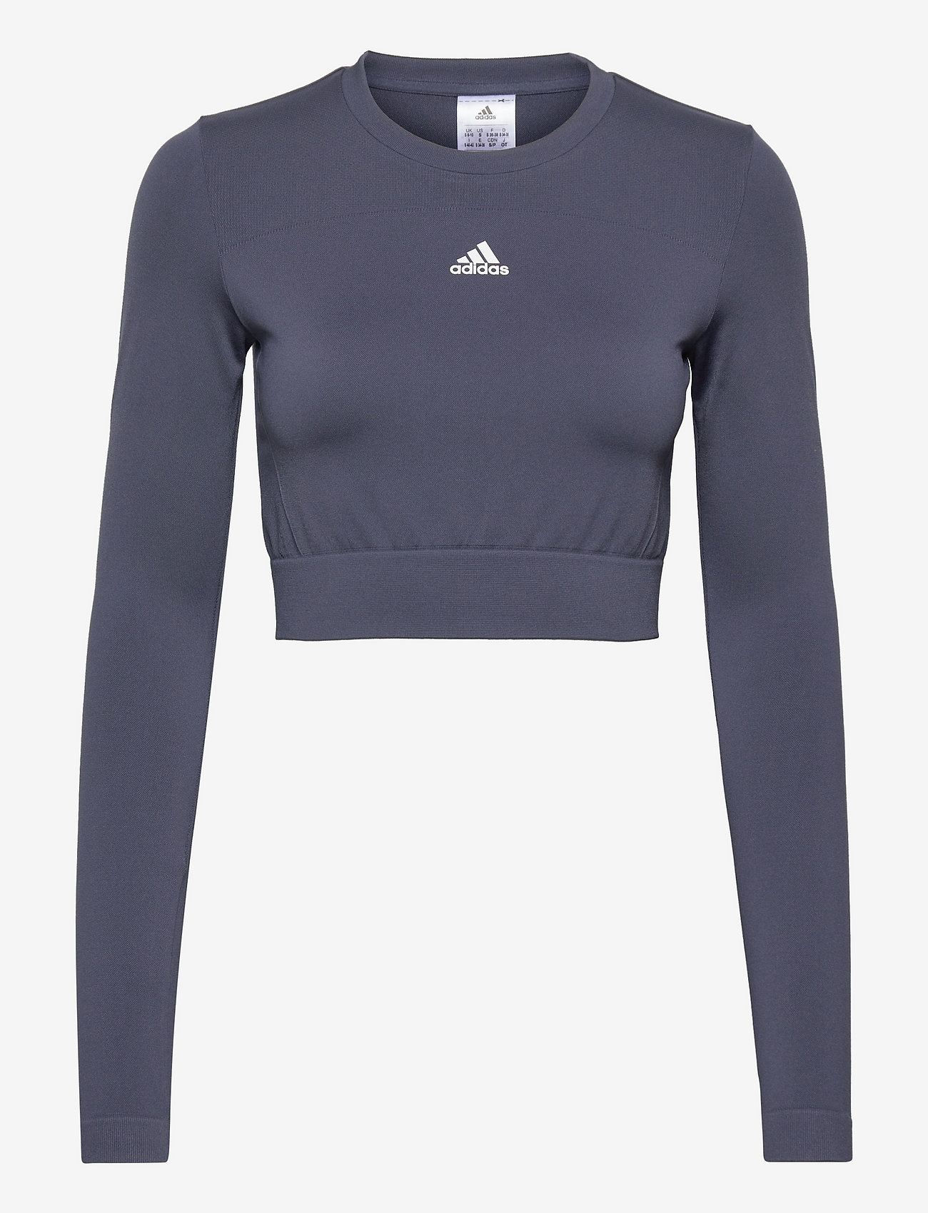 adidas Performance - AEROKNIT Seamless Fitted Cropped Tee W - crop tops - shanav/white - 0