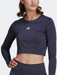 adidas Performance - AEROKNIT Seamless Fitted Cropped Tee W - t-shirt & tops - shanav/white - 2