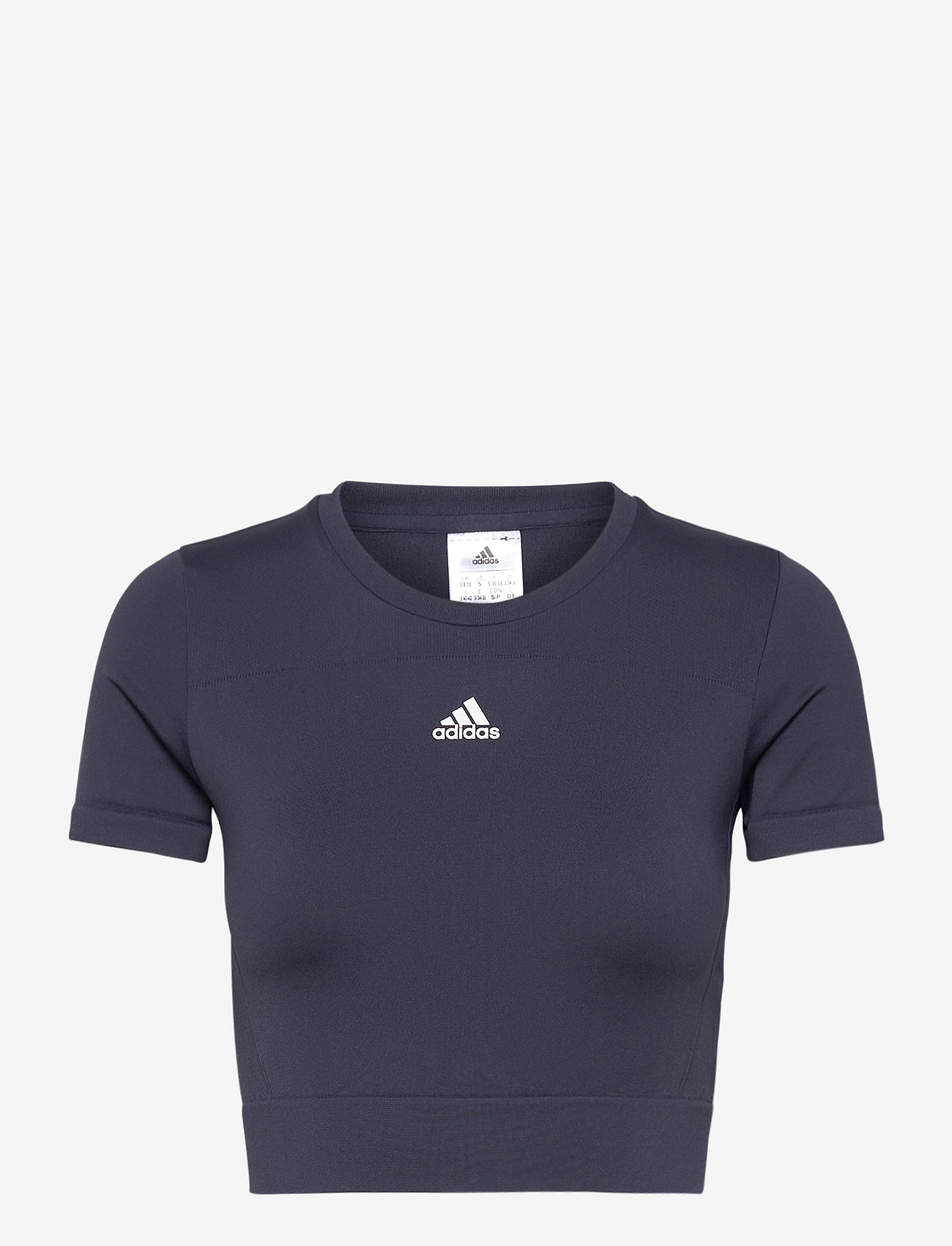 adidas Performance - AEROKNIT Seamless Fitted Cropped Tee W - t-shirt & tops - shanav/white - 0