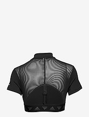 adidas Performance - Hyperglam Crop Zip Tee W - t-shirts & topper - black - 1