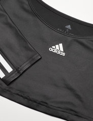 adidas Performance - Hyperglam Cut 3-Stripes Crop Long Sleeve Tee - langærmede t-shirts - black/white - 2