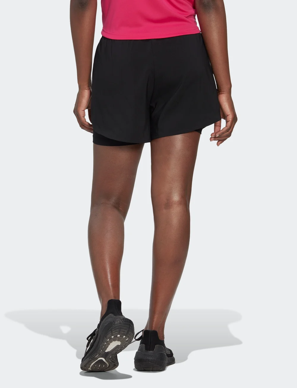 adidas Performance - W MIN 2IN1 SHO - spodenki treningowe - black/white - 4
