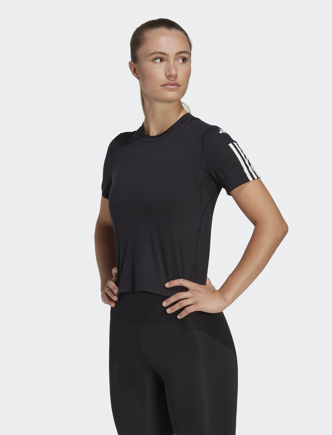 adidas Performance Train Essentials Train Cotton 3 stripes Crop T