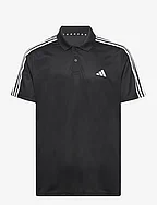 Train Essentials Piqué 3-Stripes Training Polo Shirt - BLACK/WHITE
