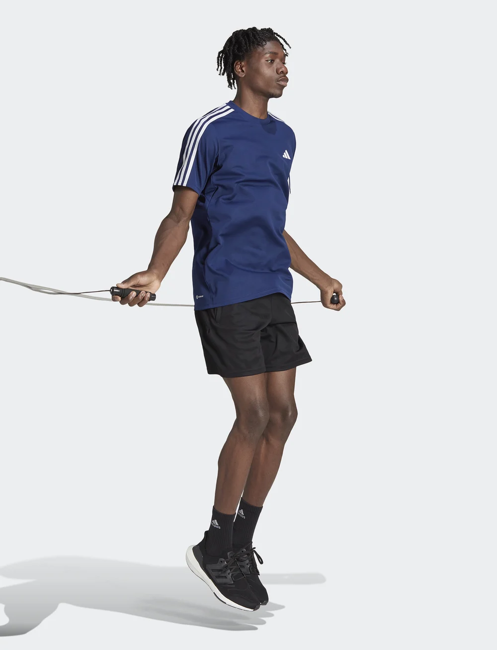 adidas Performance - TR-ES BASE 3S T - t-shirts - dkblue/white - 4