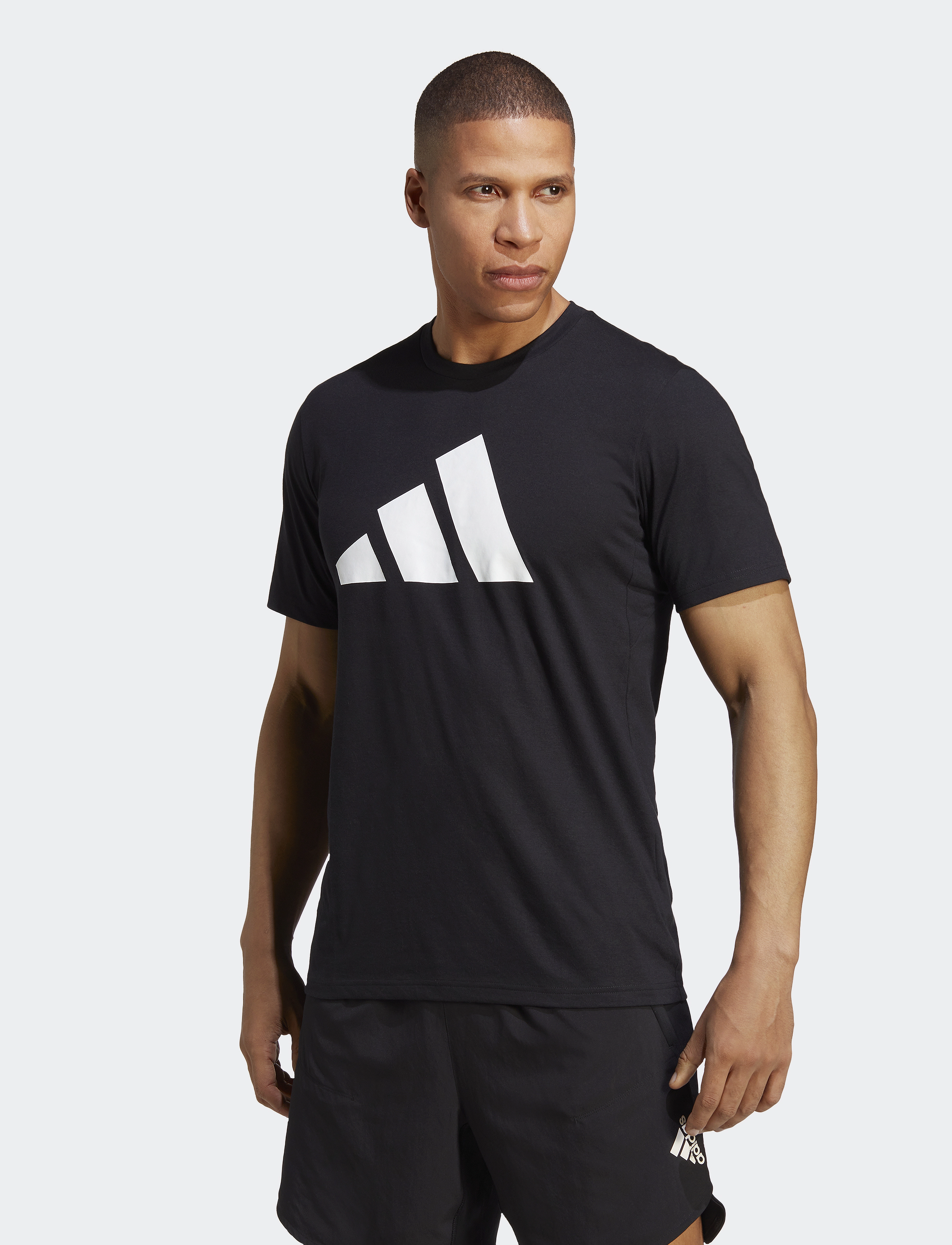 adidas Performance Tr-Es Fr Logo T, S, T-shirts, Schwarz - Short-sleeved, Männerswear