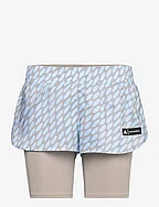 adidas x Marimekko Run Icons 3 Bar Logo 2-in-1 Running Shorts - ICEBLU/LBROWN