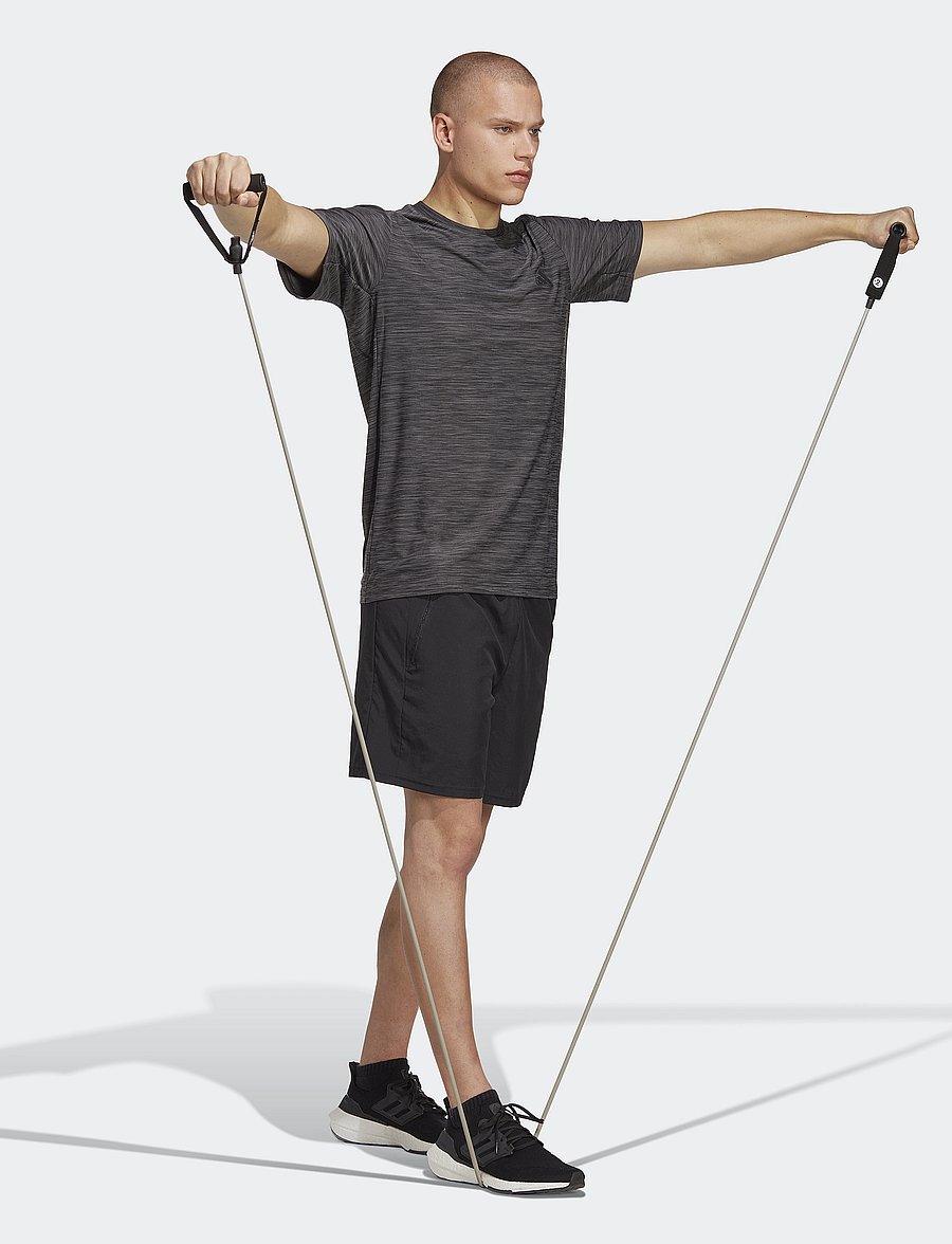 adidas Performance - TR-ES STRETCH T - t-shirts - black/grefiv/black - 4